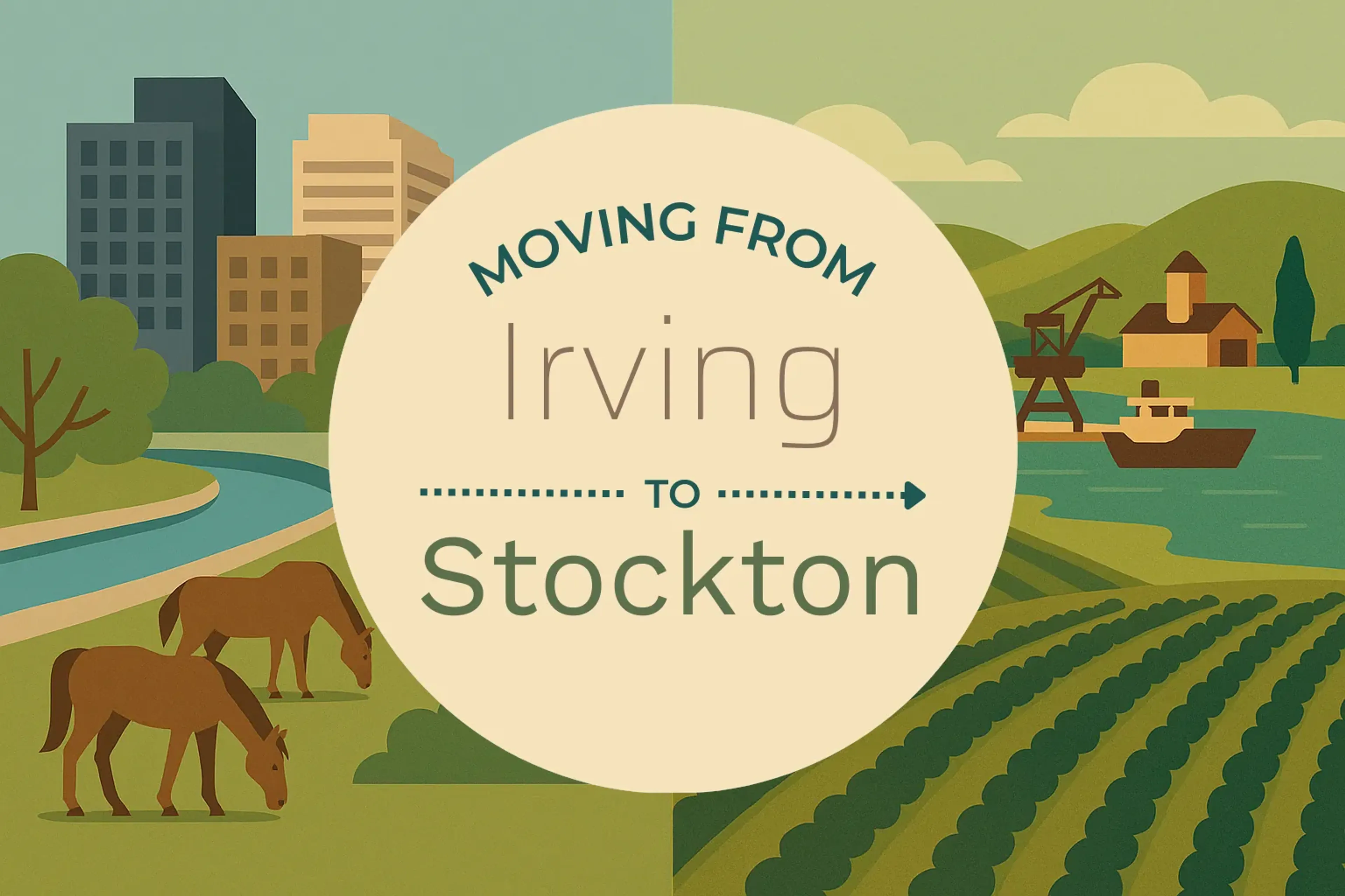 Side-by-side comparison of Irving to Stockton moving companies