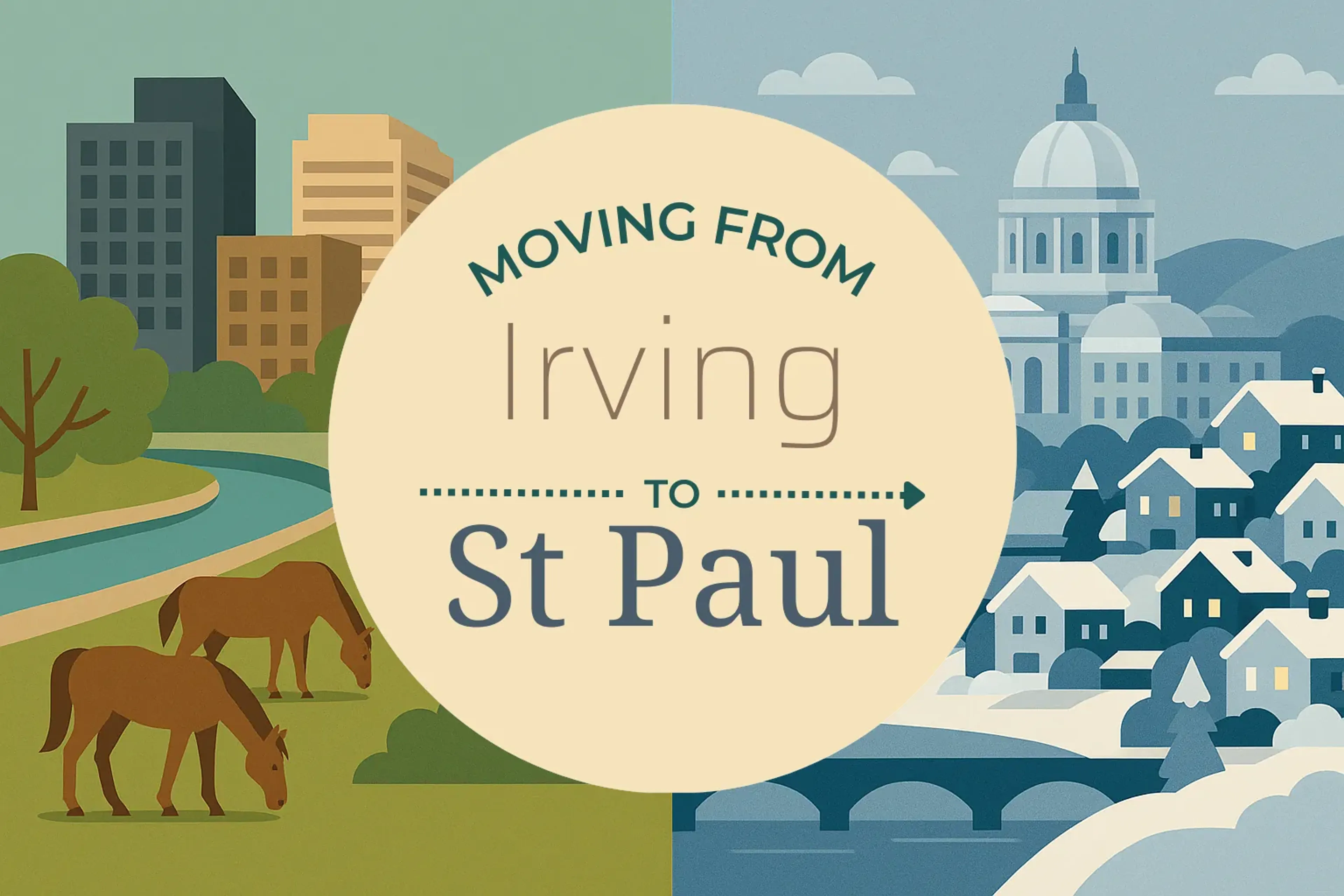 Side-by-side comparison of Irving to St. Paul moving companies