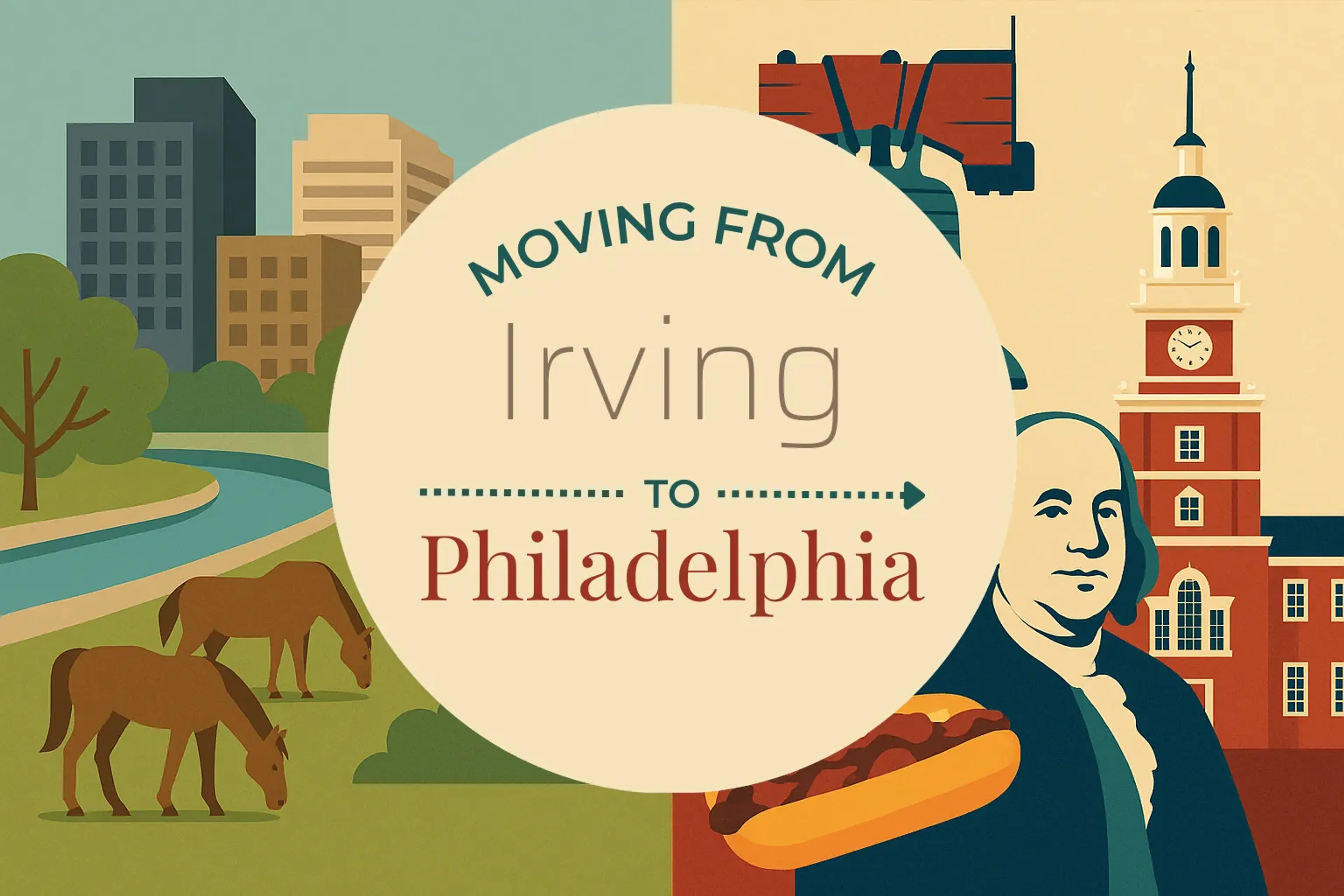 Side-by-side comparison of Irving to Philadelphia moving companies