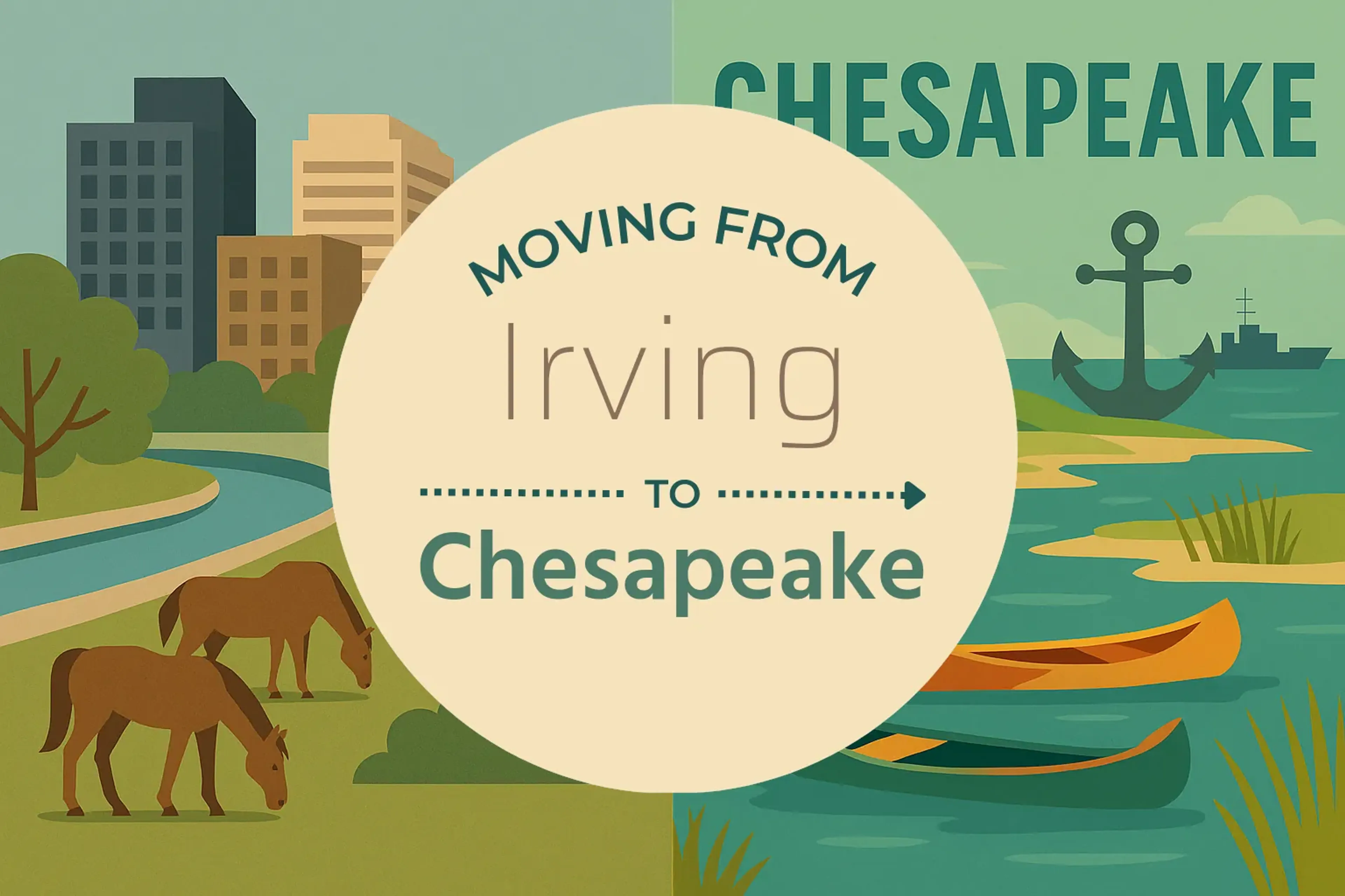 Side-by-side comparison of Irving to Chesapeake moving companies