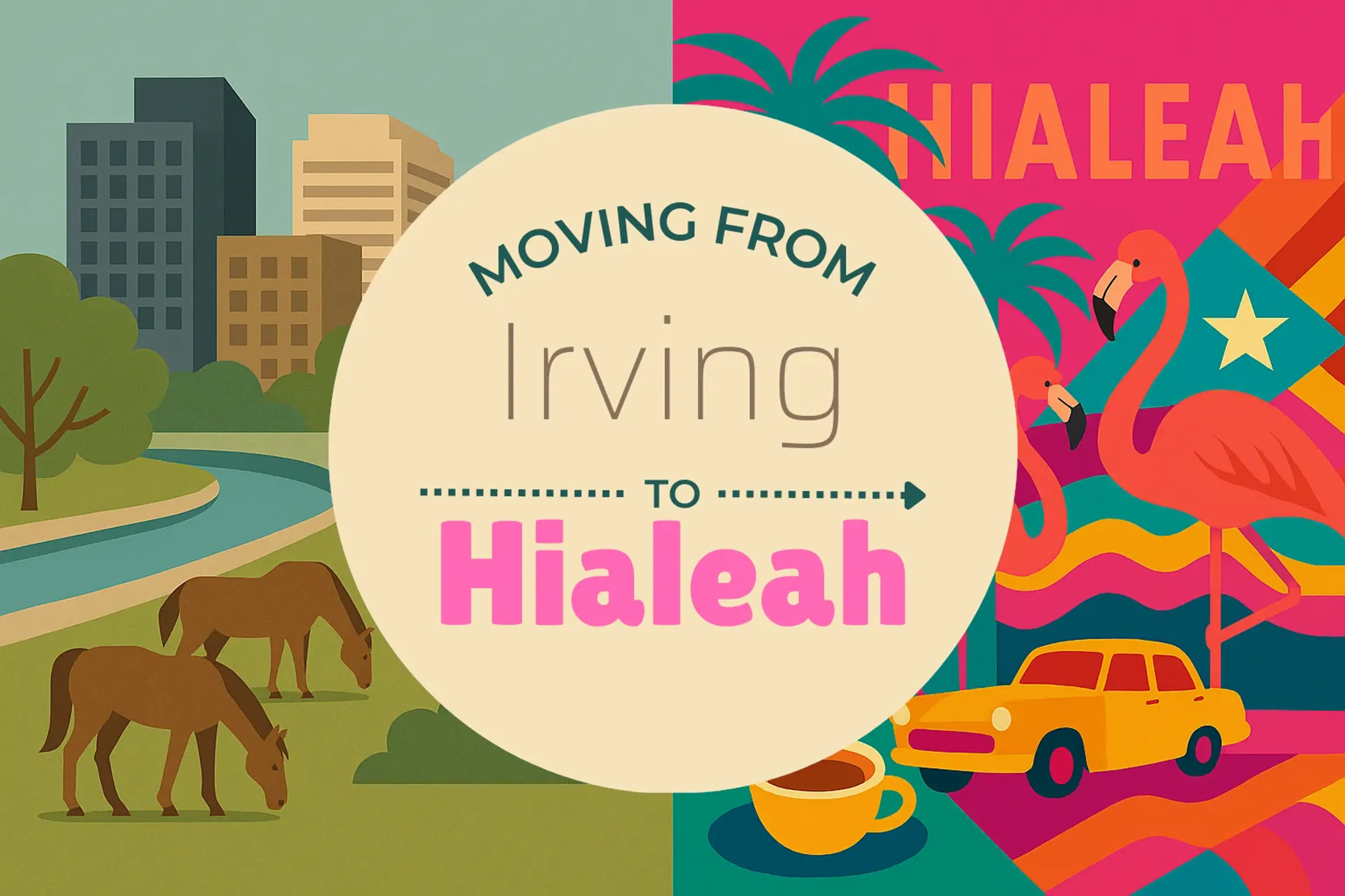 Side-by-side comparison of Irving to Hialeah moving companies