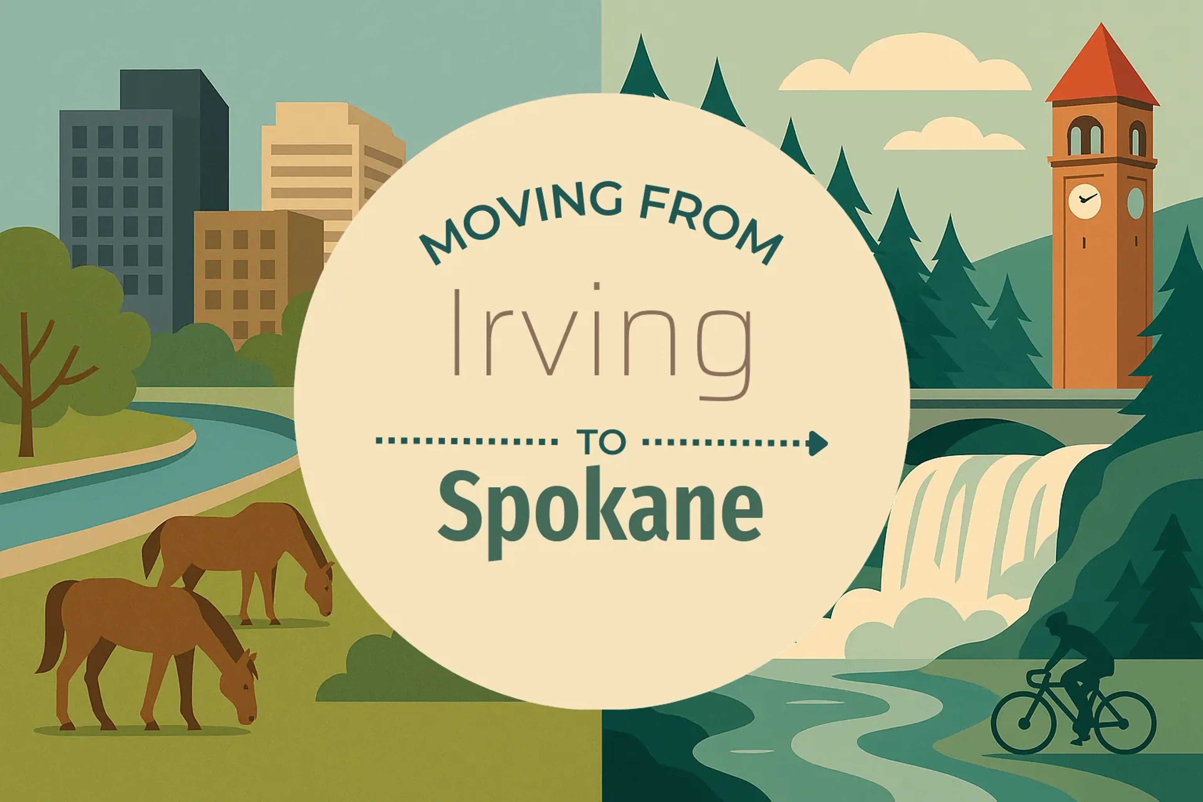 Side-by-side comparison of Irving to Spokane moving companies