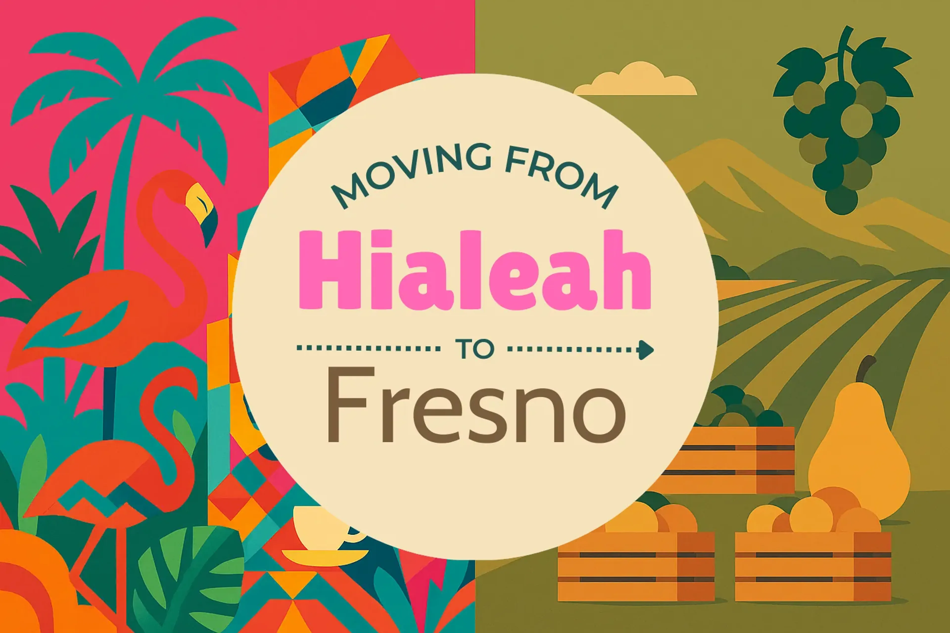 Side-by-side comparison of Hialeah to Fresno moving companies