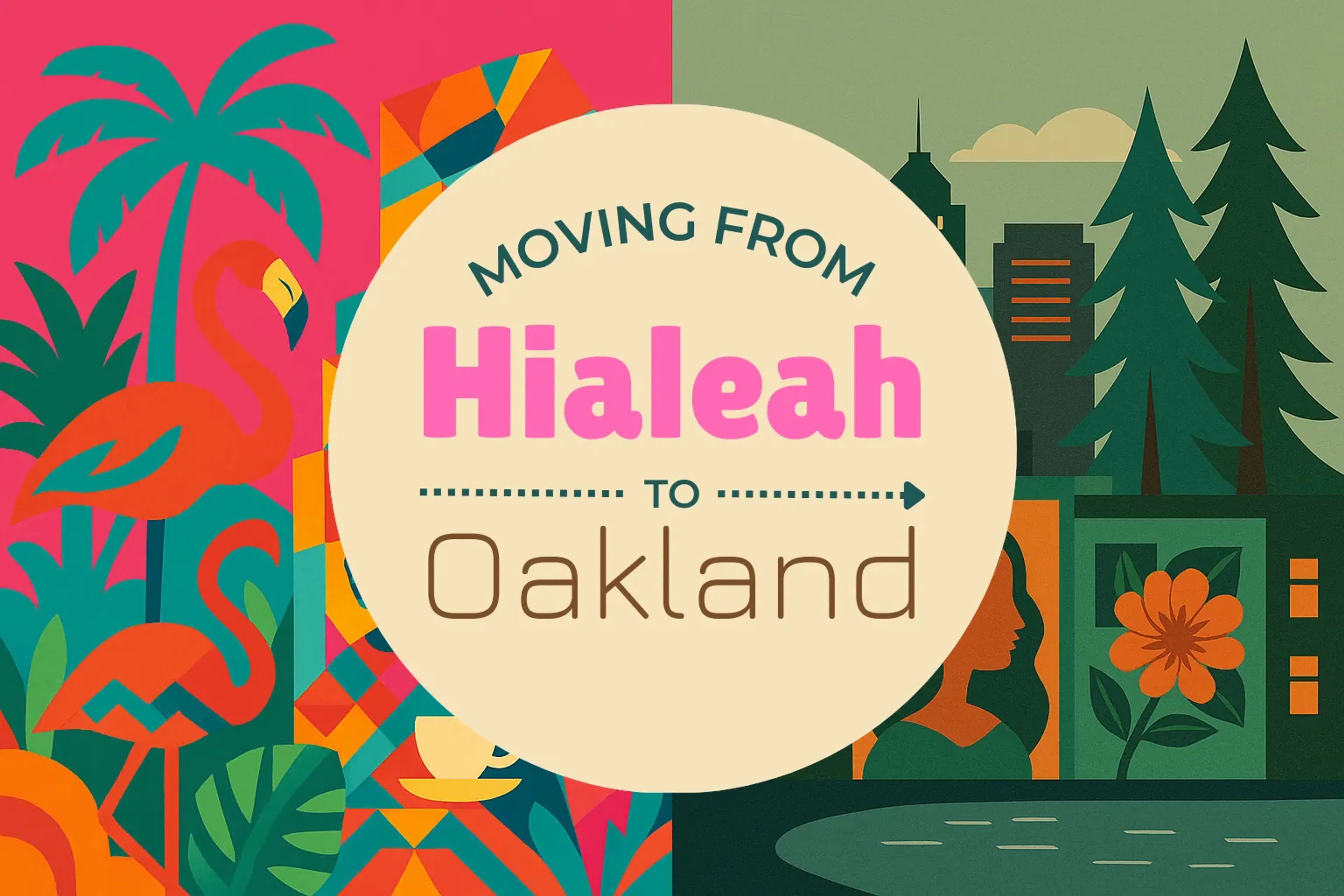 Side-by-side comparison of Hialeah to Oakland moving companies