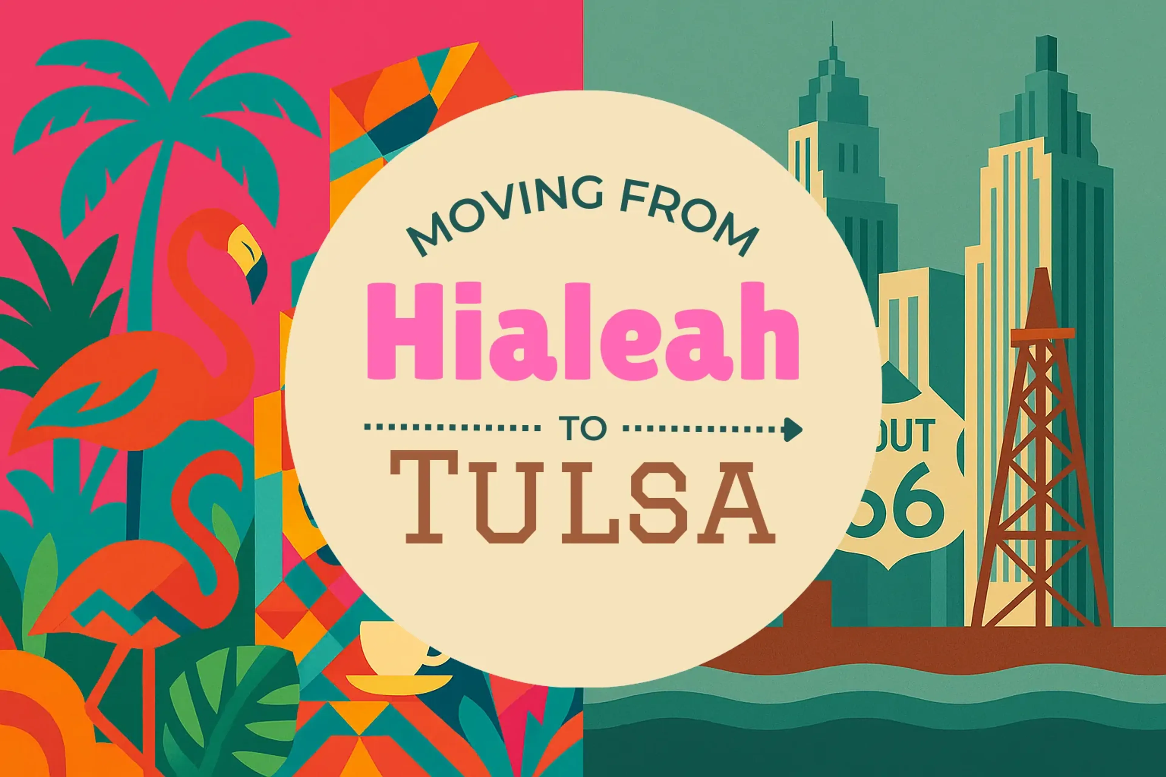 Side-by-side comparison of Hialeah to Tulsa moving companies
