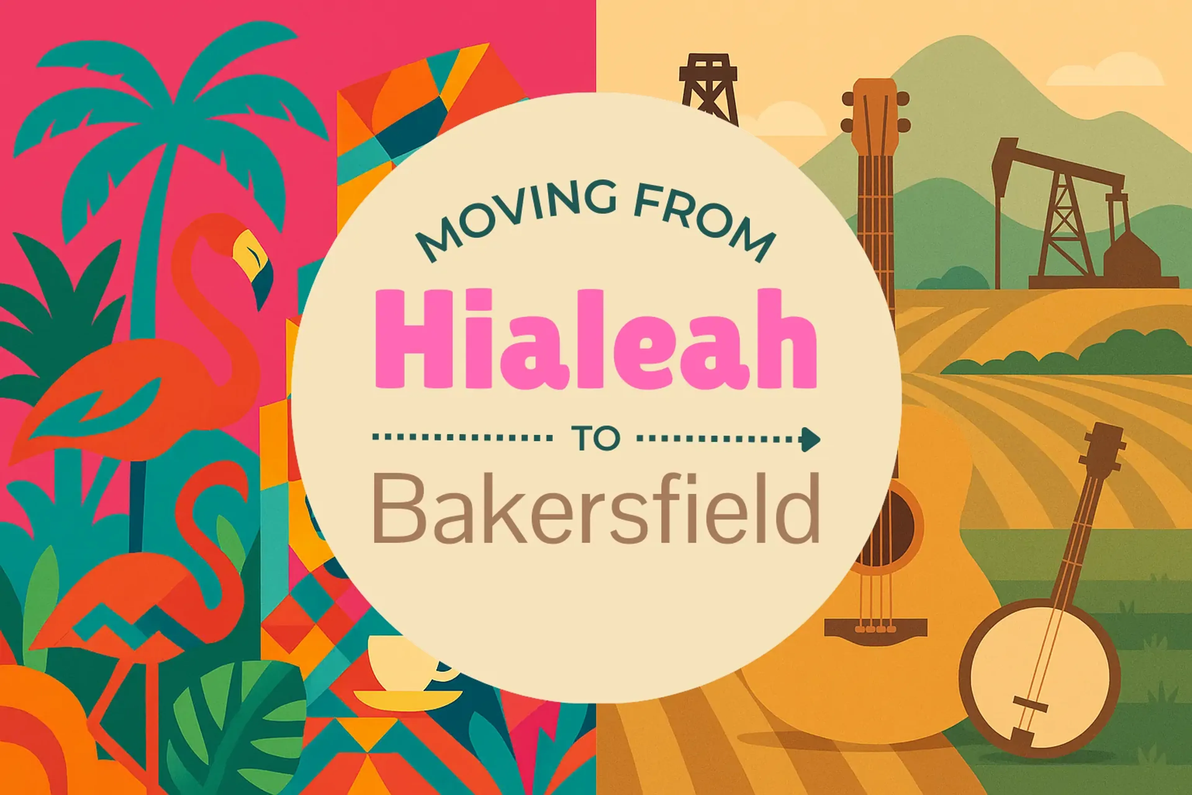 Side-by-side comparison of Hialeah to Bakersfield moving companies