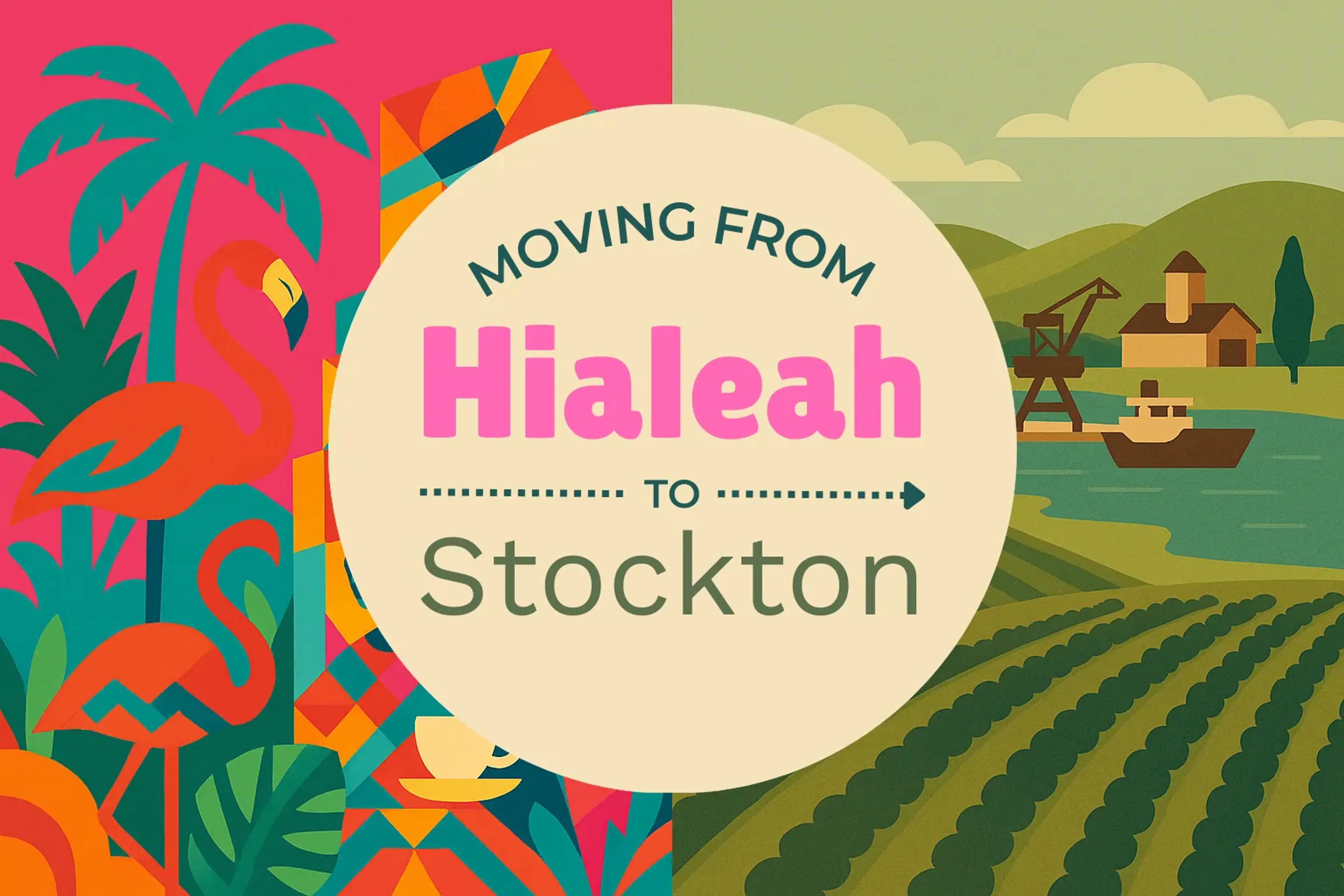 Side-by-side comparison of Hialeah to Stockton moving companies
