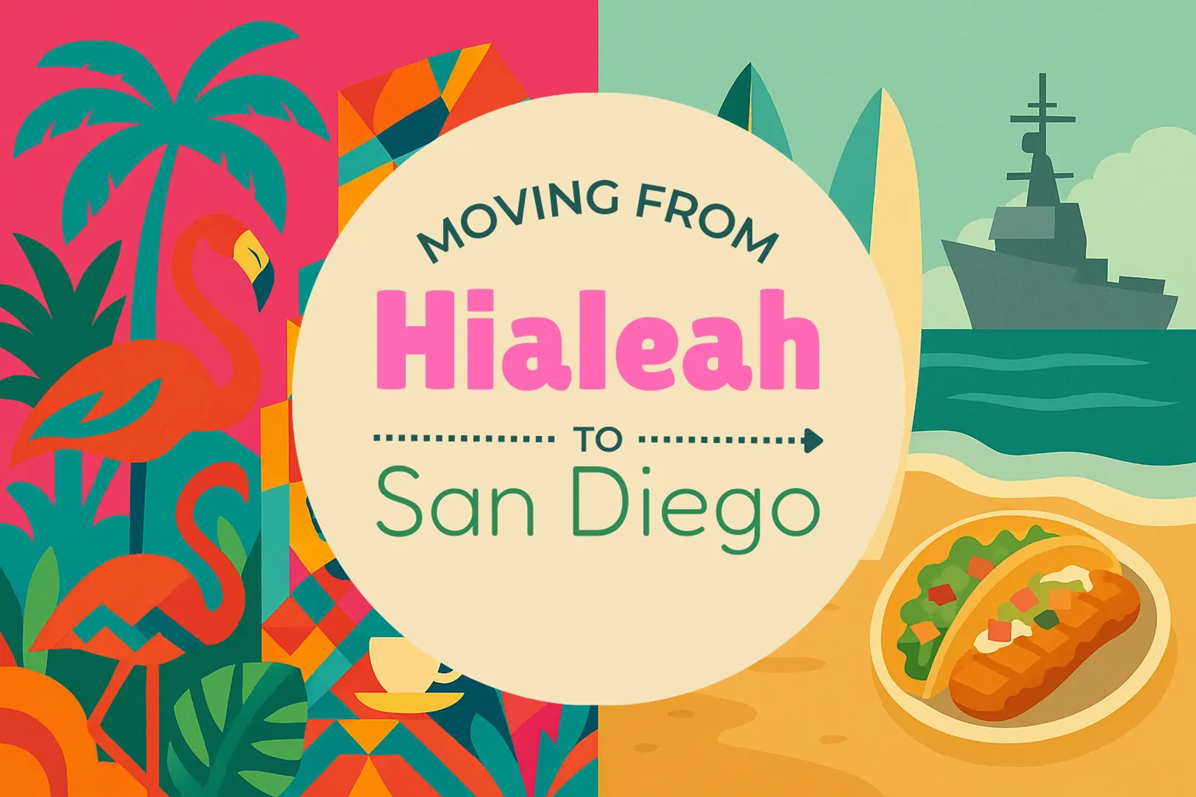 Side-by-side comparison of Hialeah to San Diego moving companies