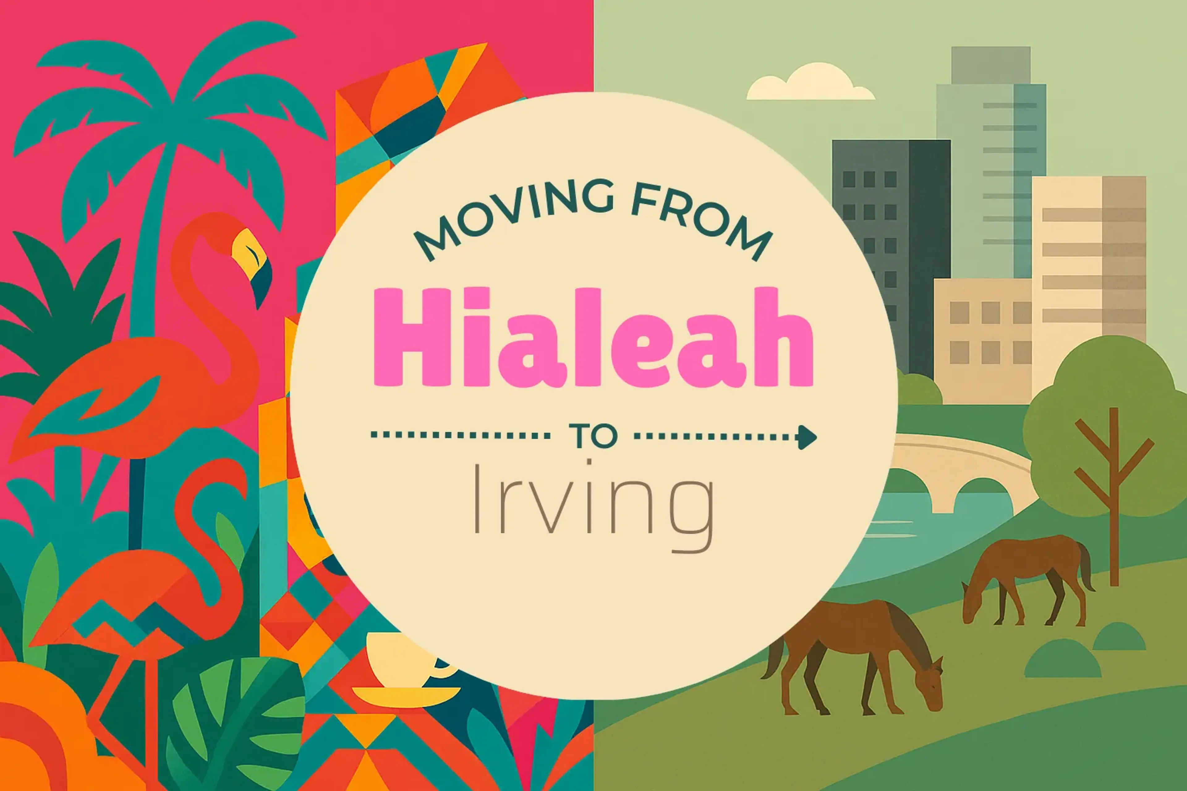 Side-by-side comparison of Hialeah to Irving moving companies