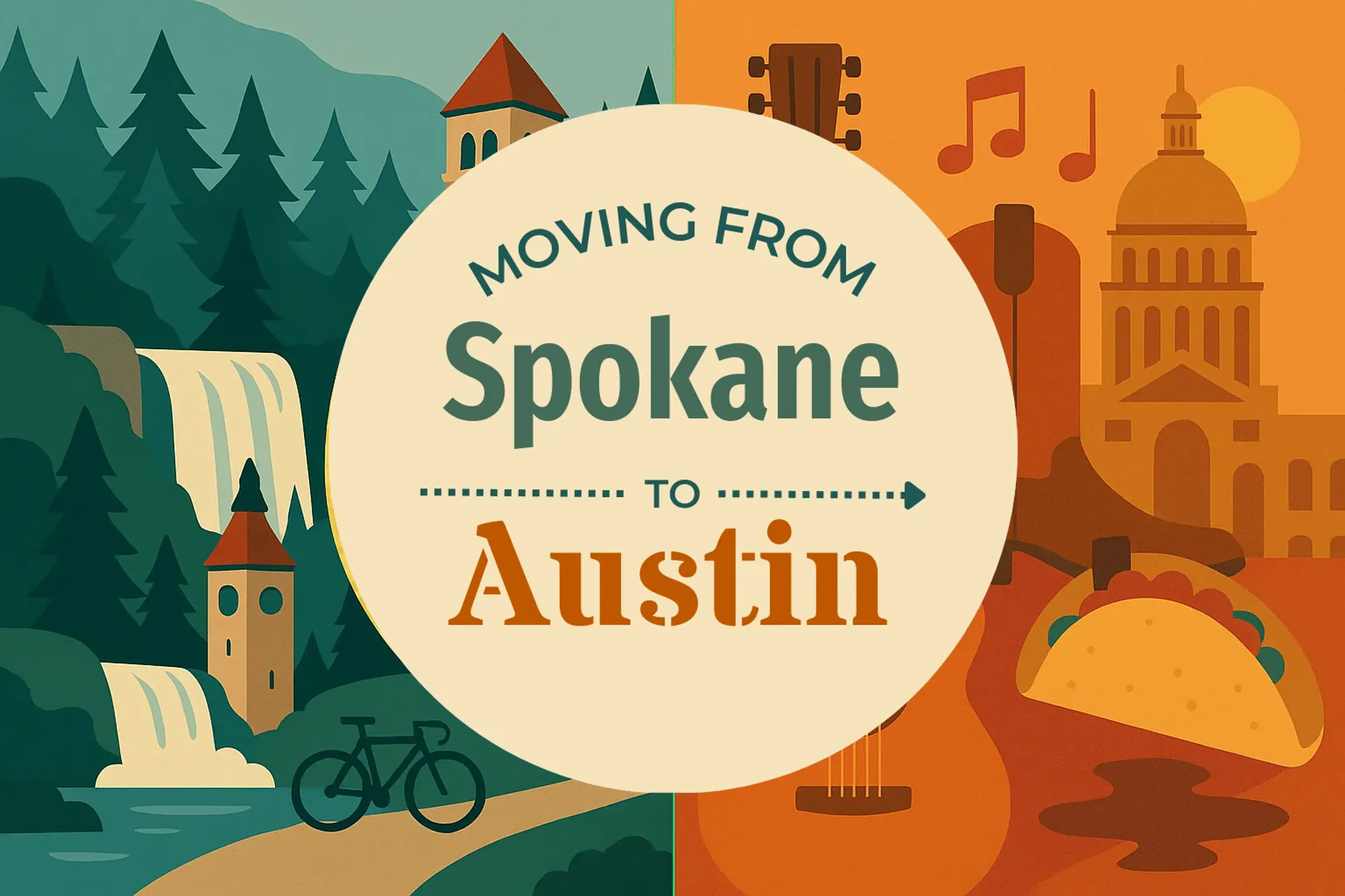 Side-by-side comparison of Spokane to Austin moving companies