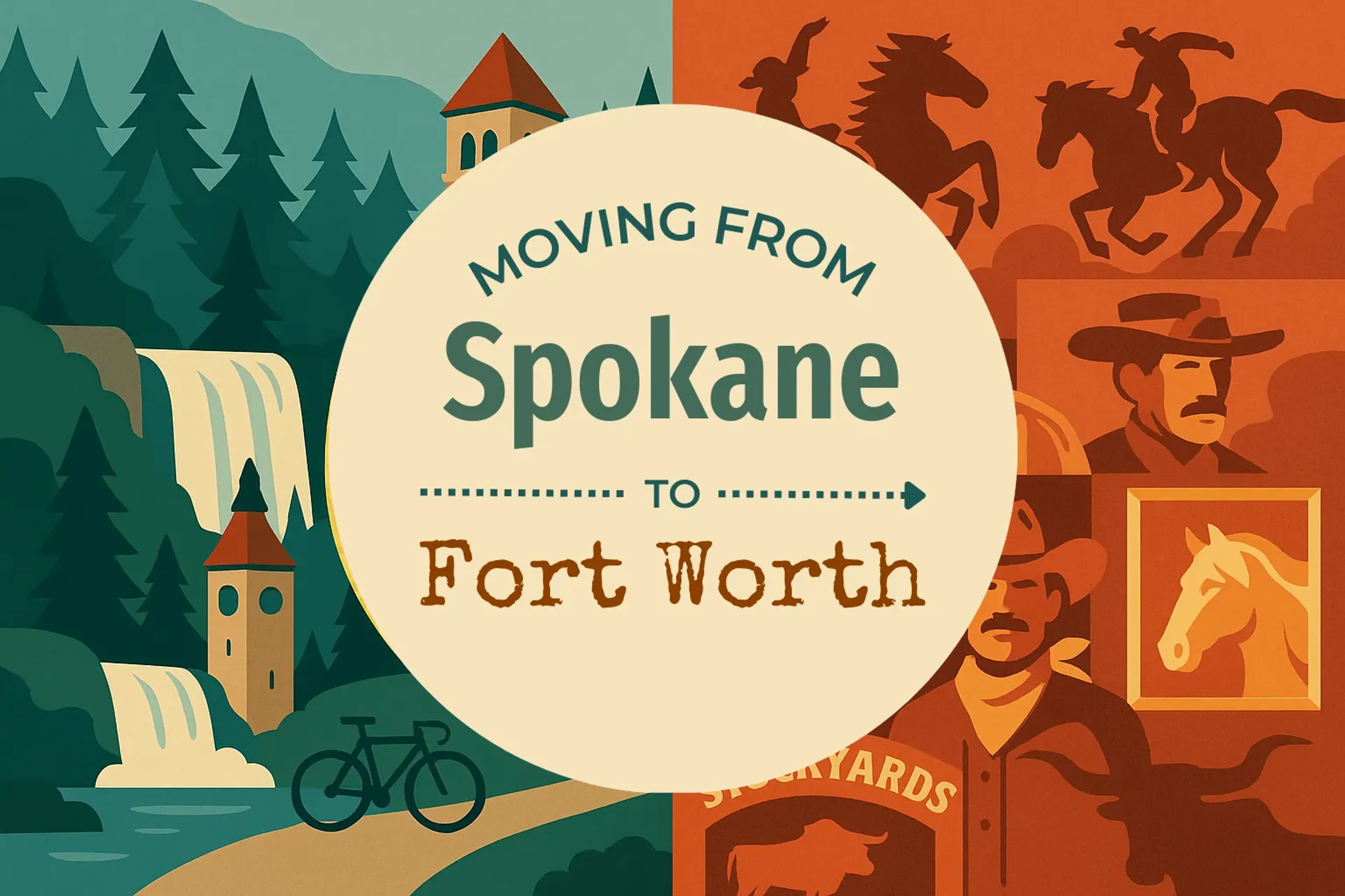 Side-by-side comparison of Spokane to Fort Worth moving companies