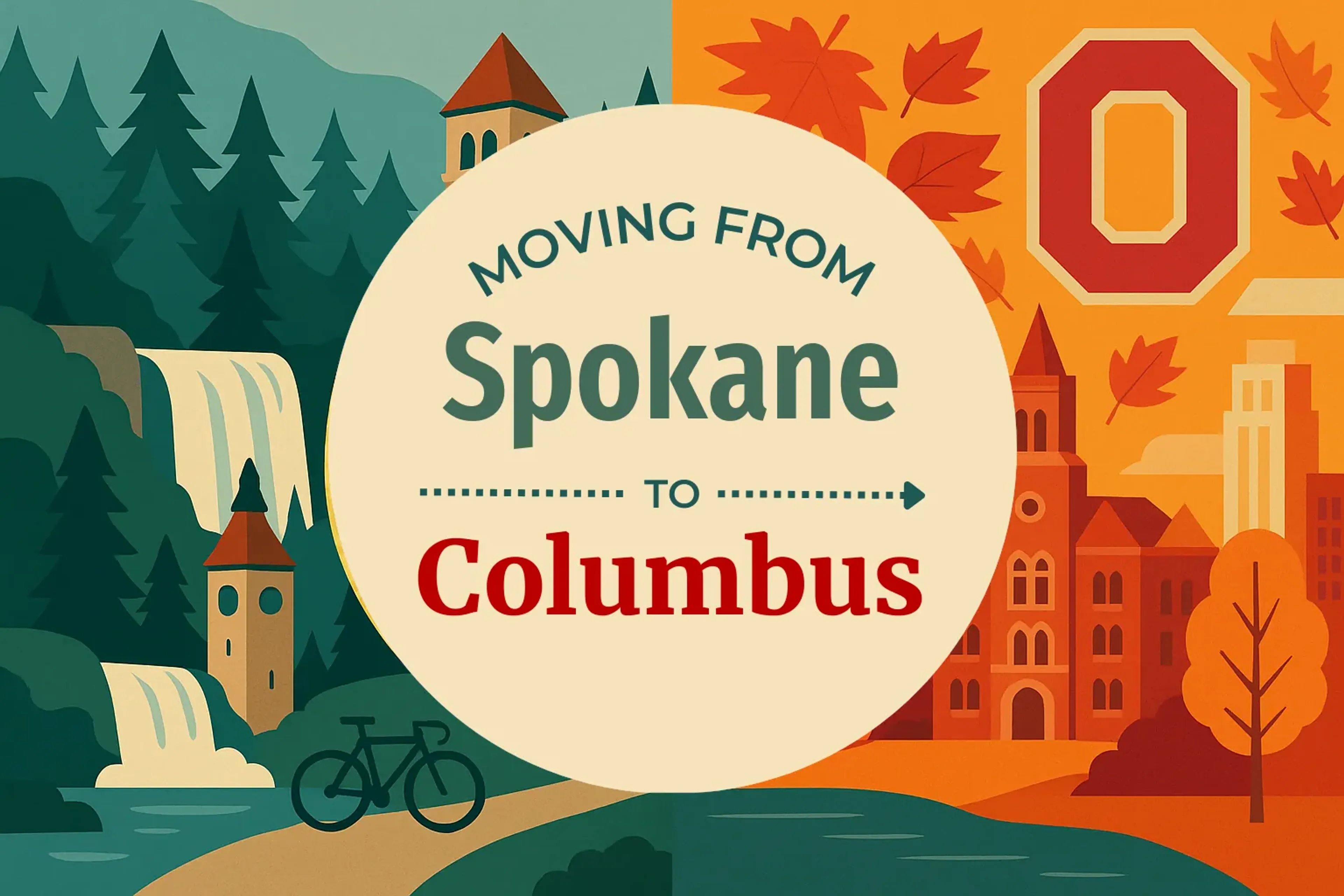 Side-by-side comparison of Spokane to Columbus moving companies