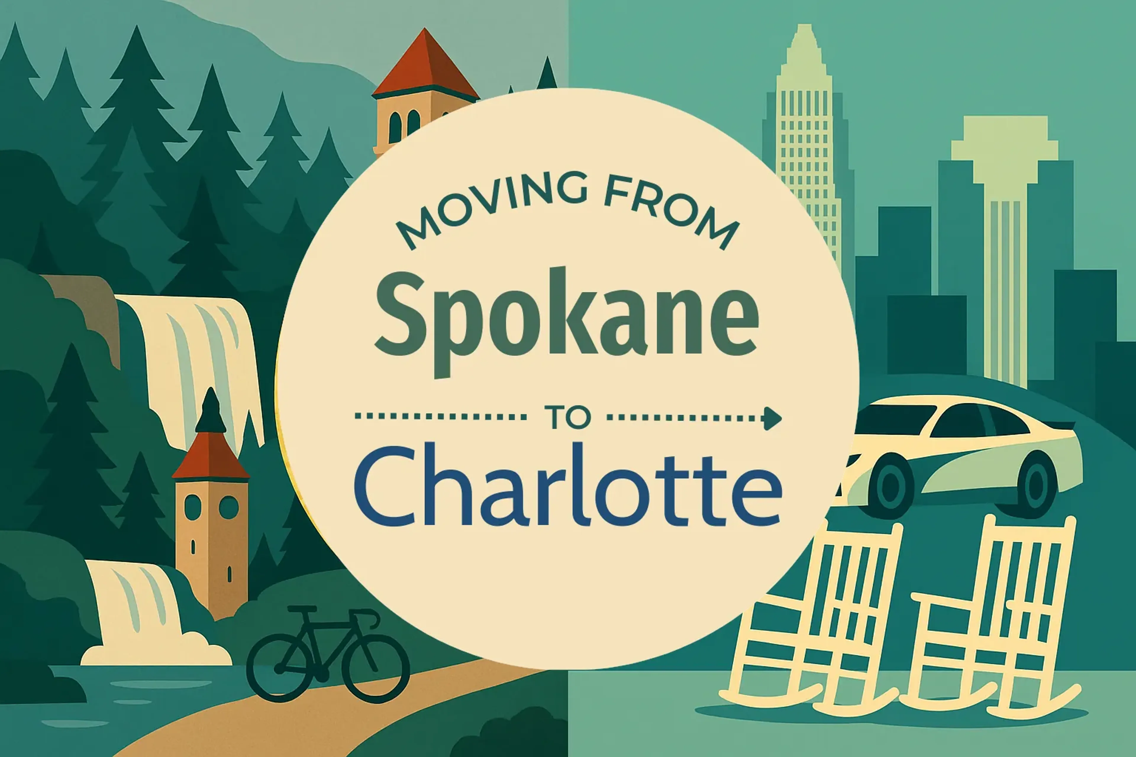 Side-by-side comparison of Spokane to Charlotte moving companies