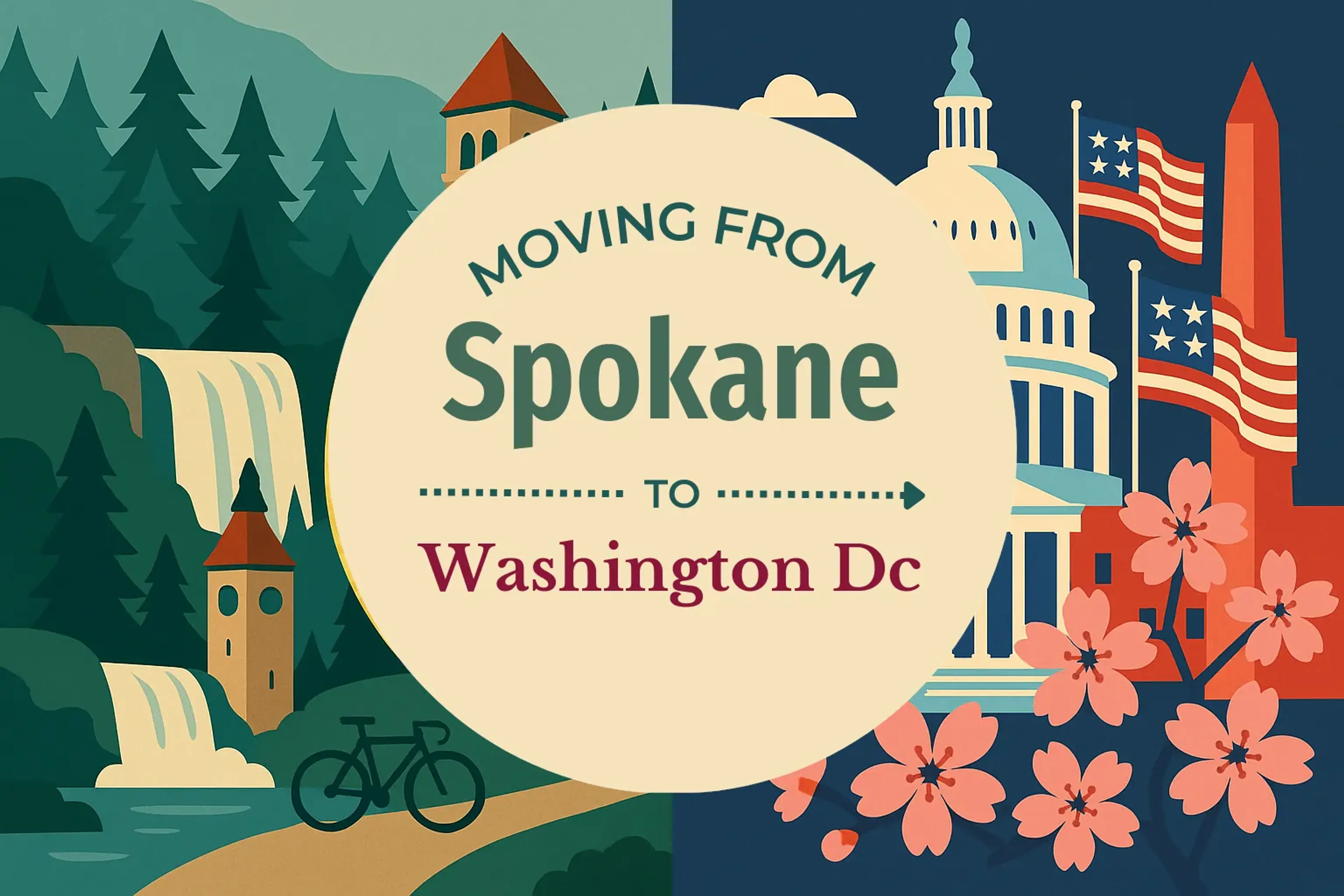 Side-by-side comparison of Spokane to Washington DC moving companies