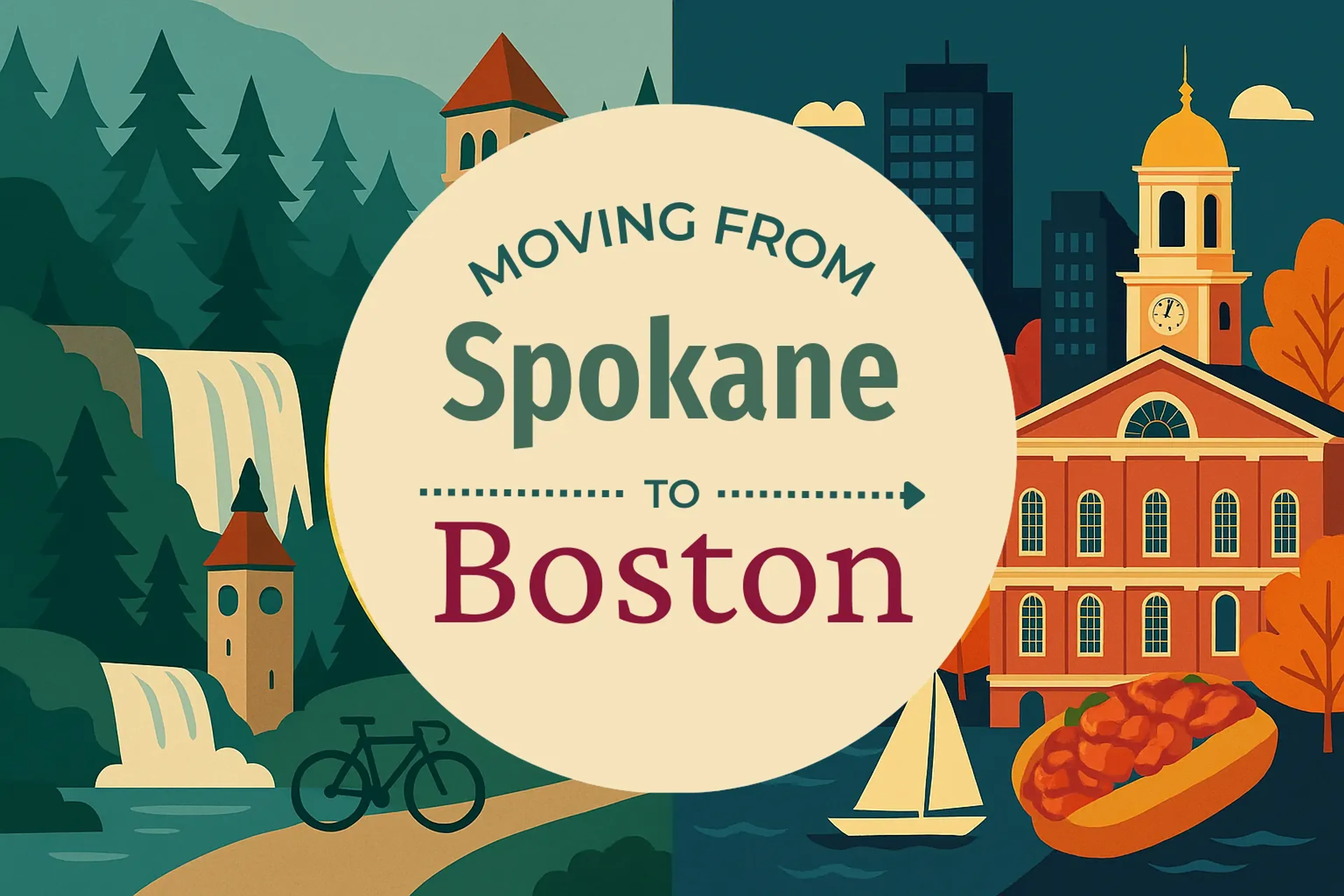 Side-by-side comparison of Spokane to Boston moving companies