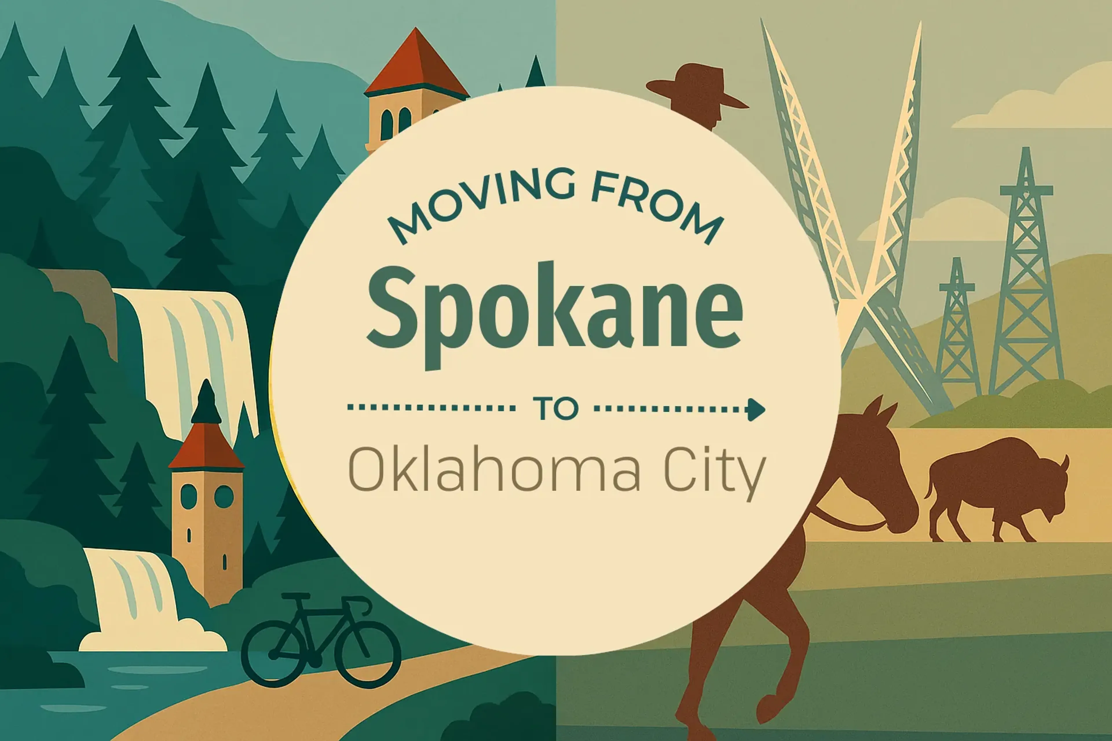 Side-by-side comparison of Spokane to Oklahoma City moving companies