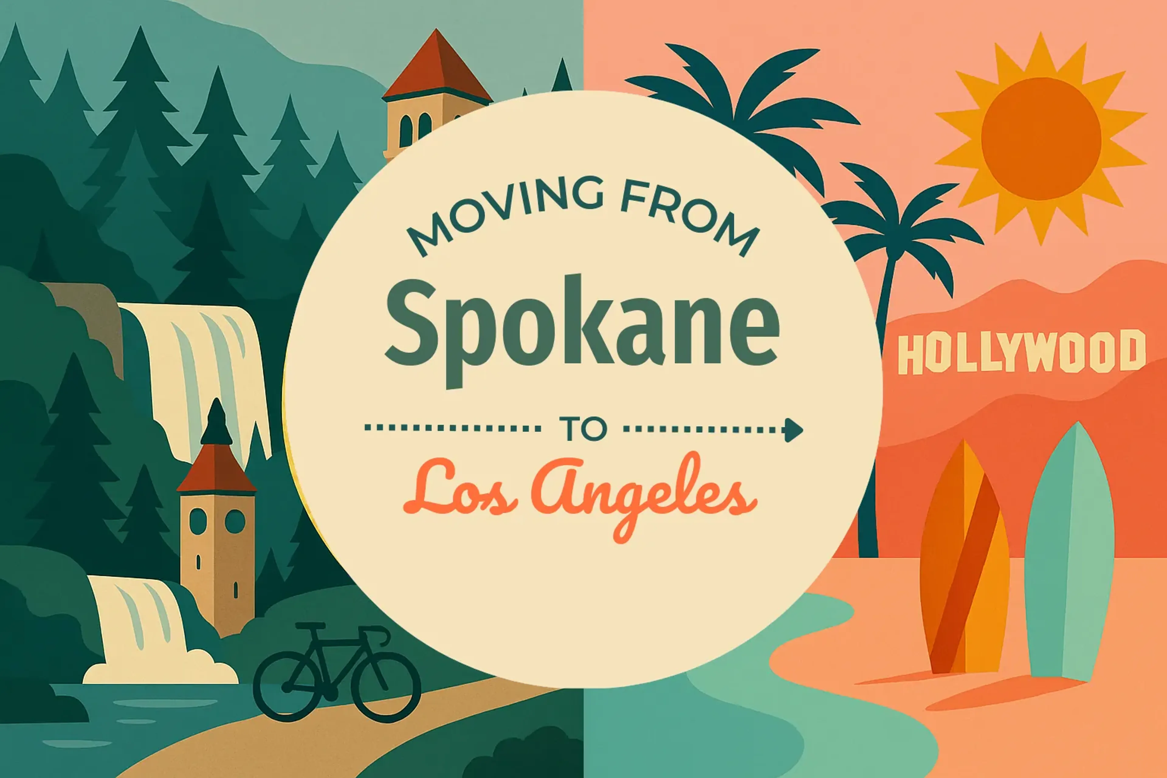 Side-by-side comparison of Spokane to Los Angeles moving companies