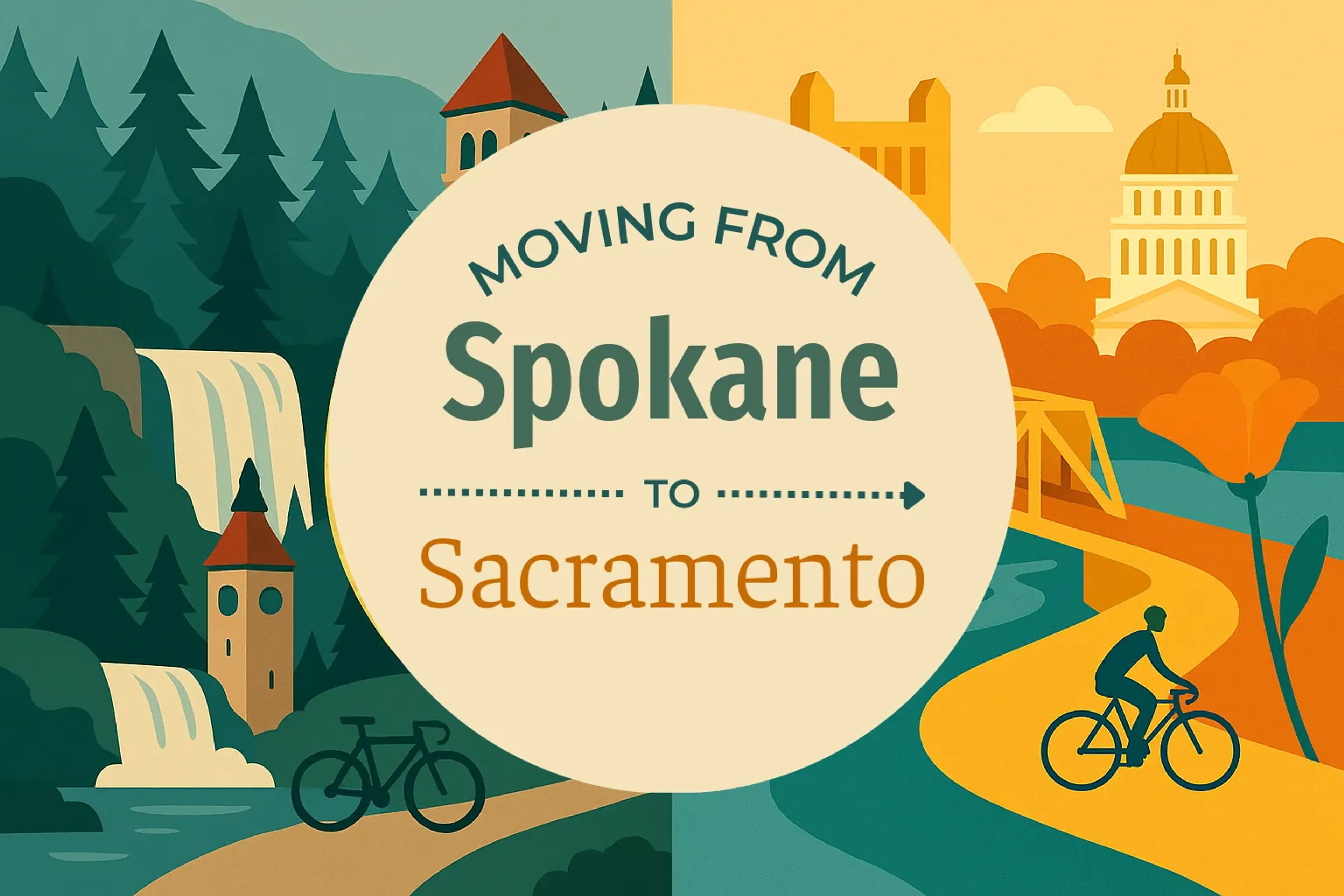 Side-by-side comparison of Spokane to Sacramento moving companies