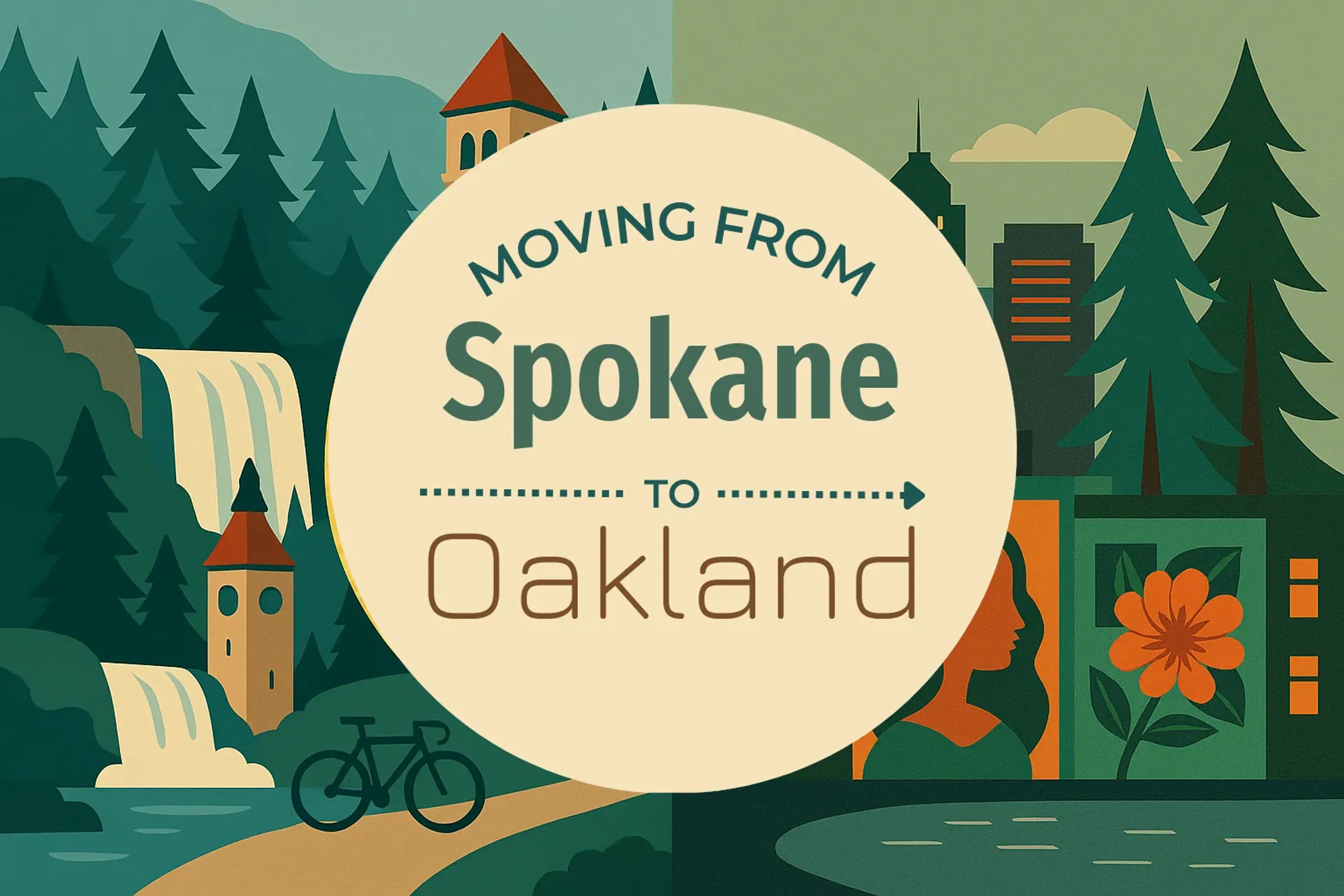Side-by-side comparison of Spokane to Oakland moving companies