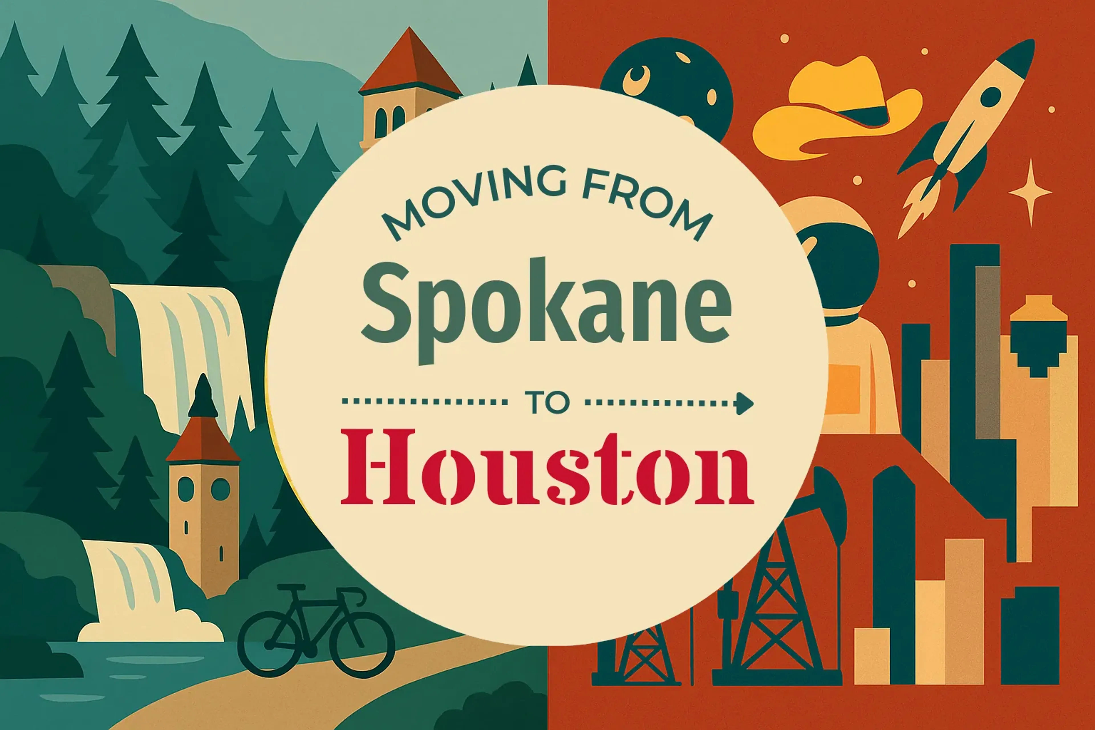 Side-by-side comparison of Spokane to Houston moving companies