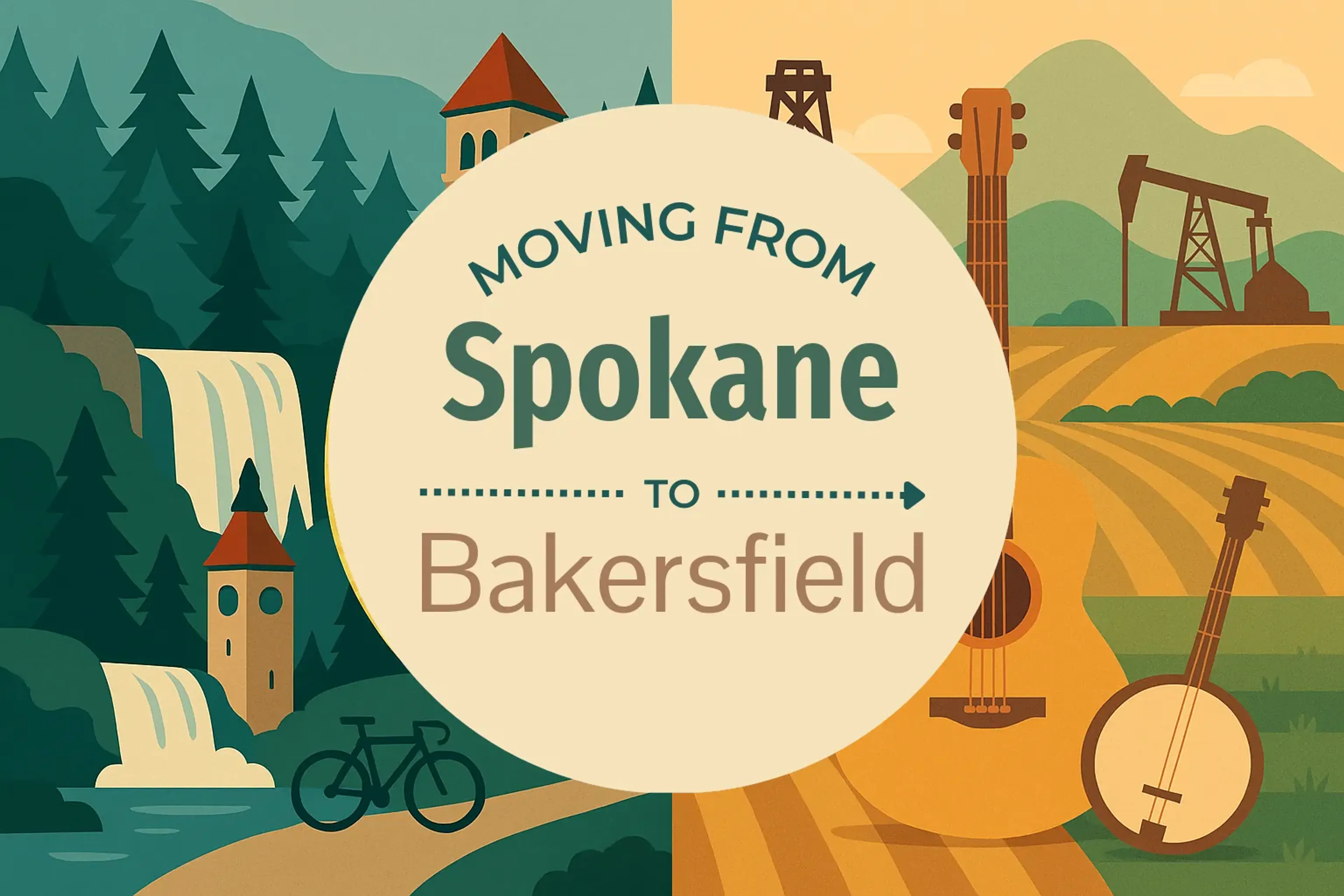 Side-by-side comparison of Spokane to Bakersfield moving companies