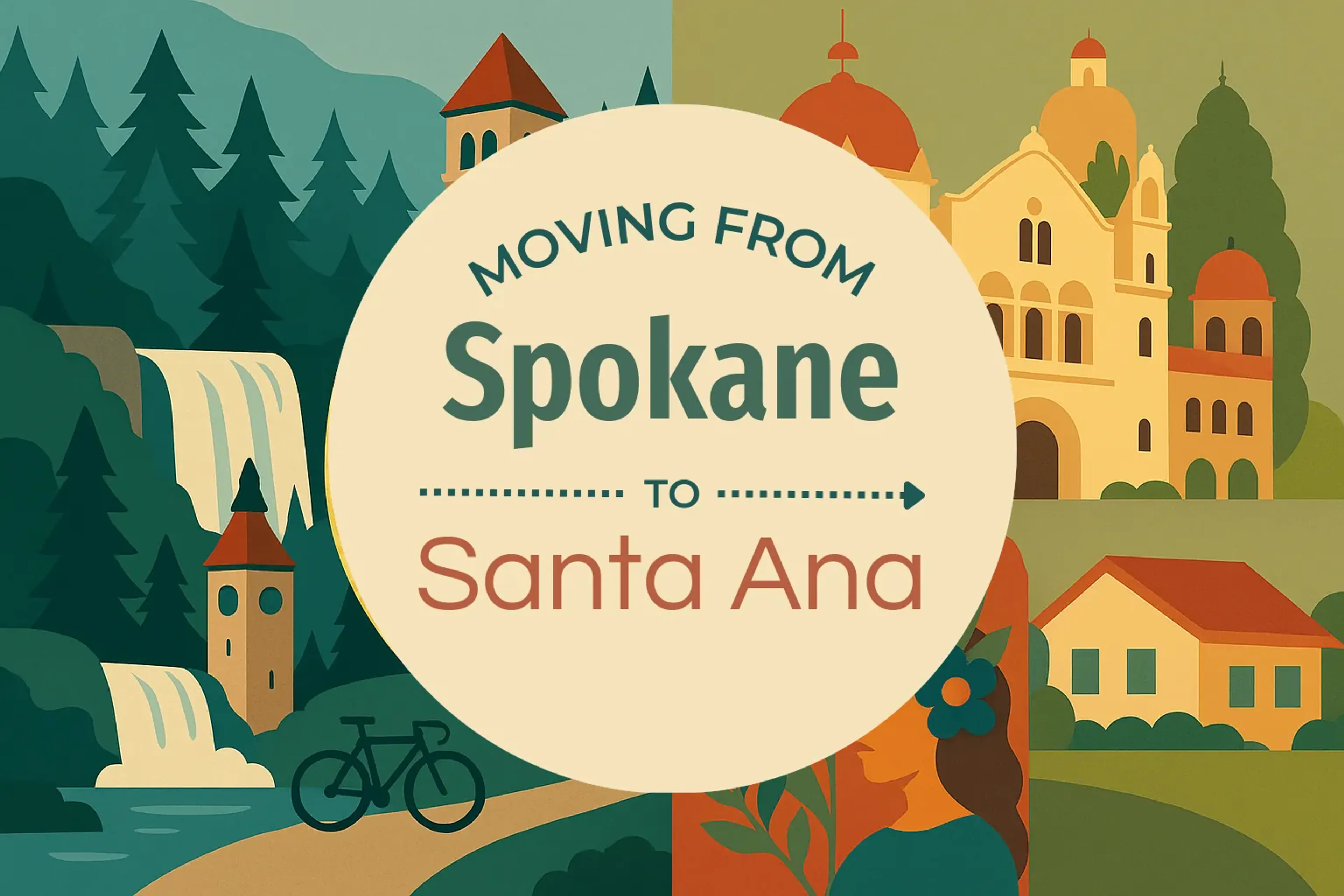 Side-by-side comparison of Spokane to Santa Ana moving companies