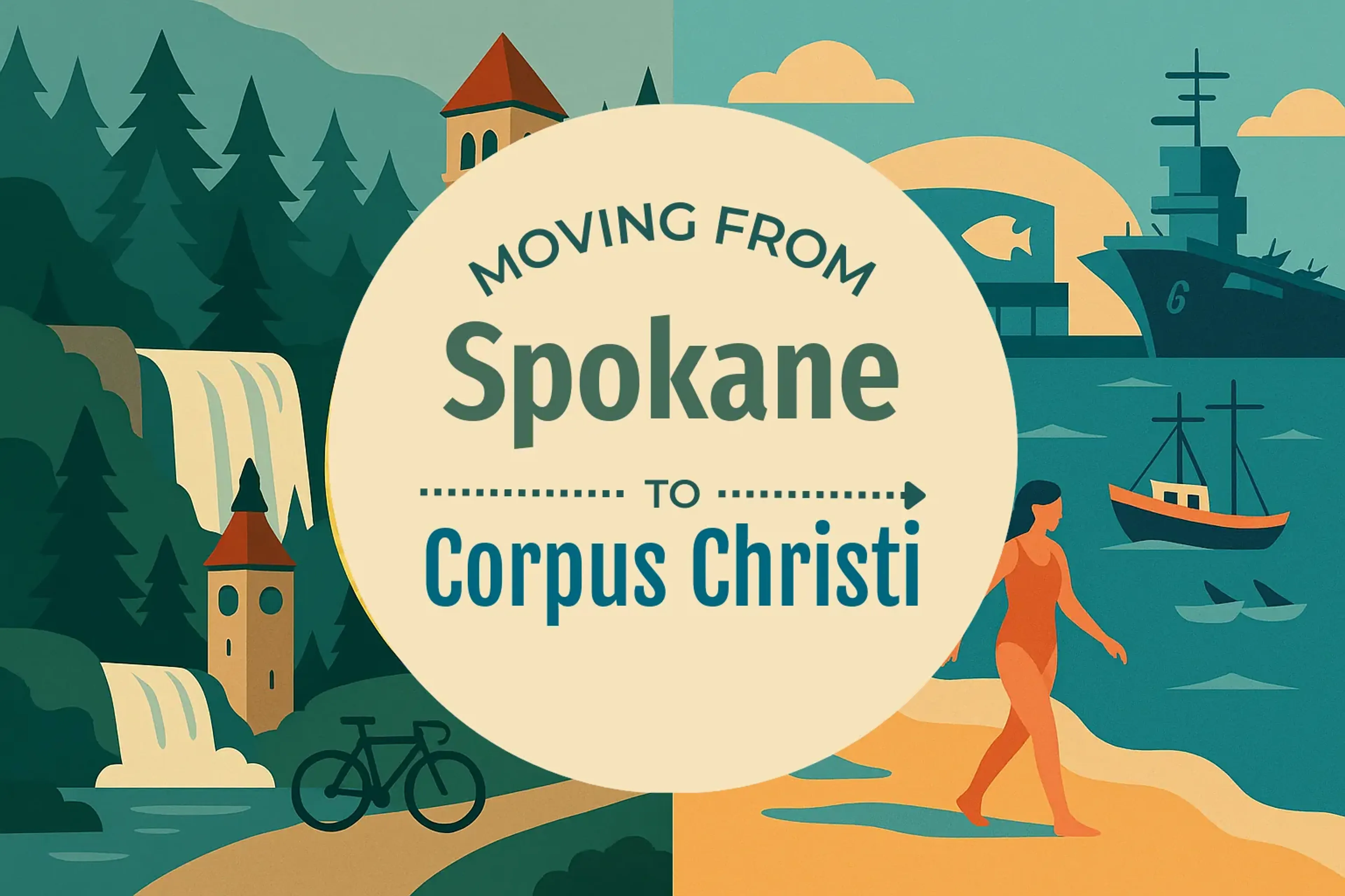 Side-by-side comparison of Spokane to Corpus Christi moving companies