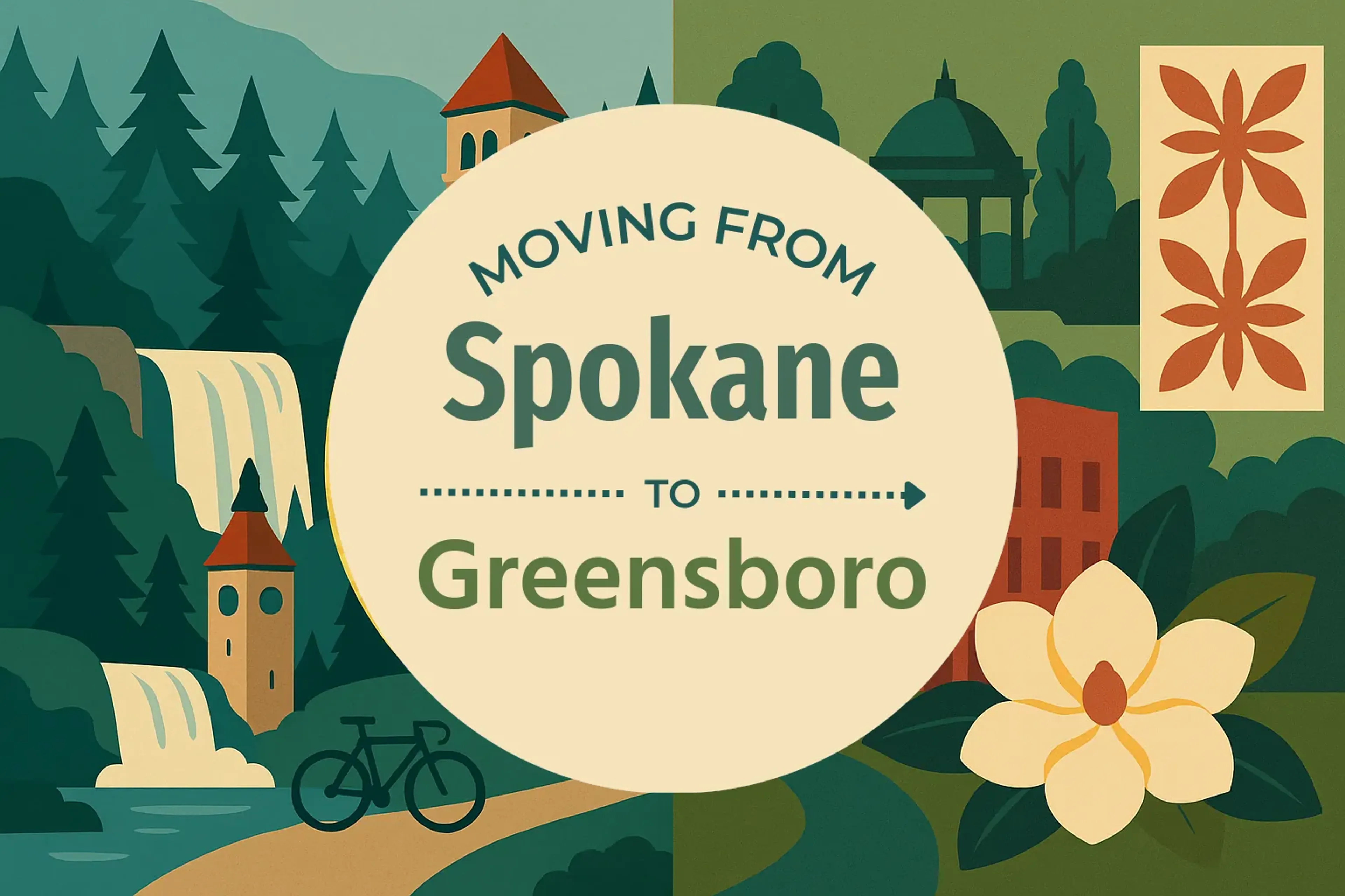 Side-by-side comparison of Spokane to Greensboro moving companies