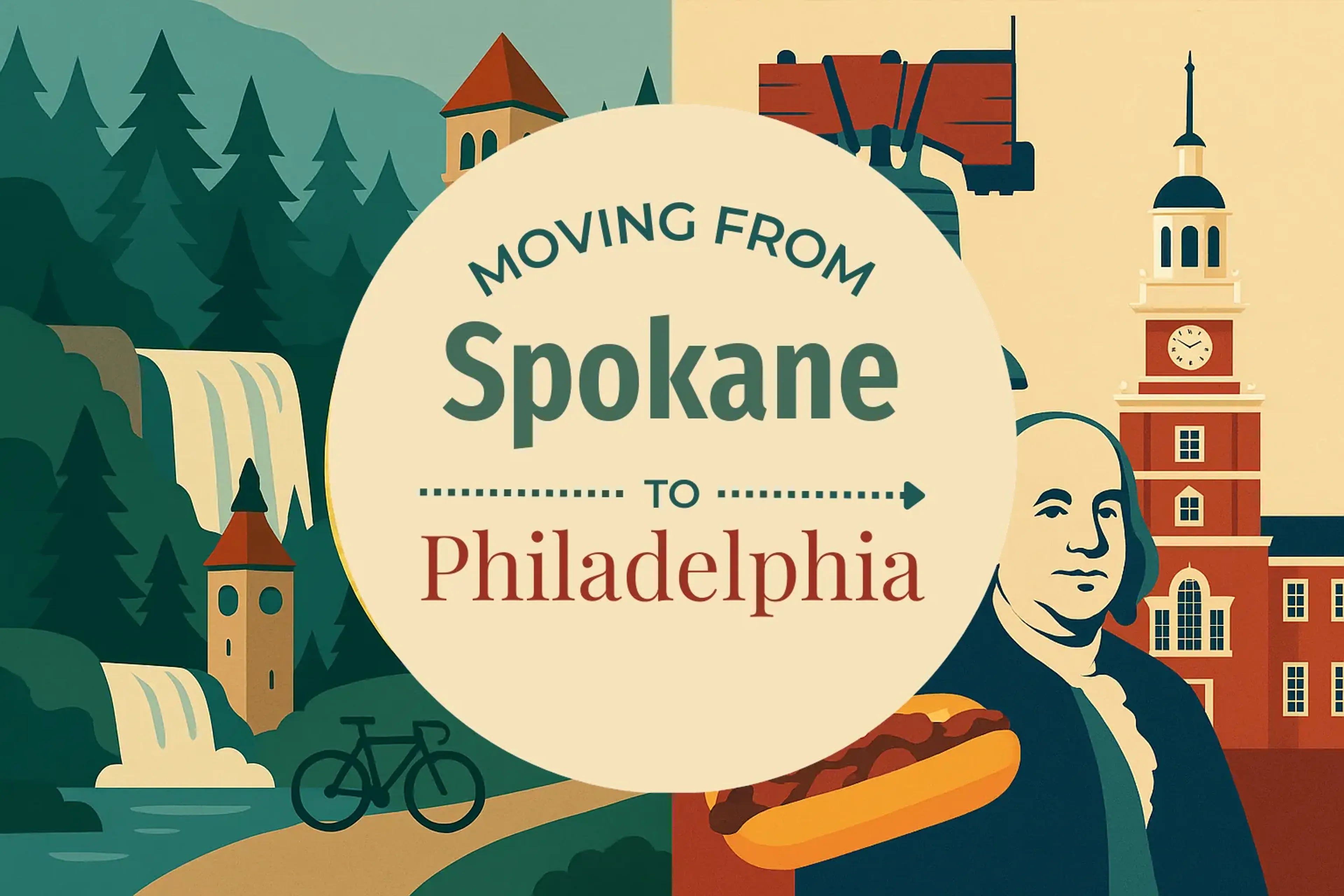 Side-by-side comparison of Spokane to Philadelphia moving companies