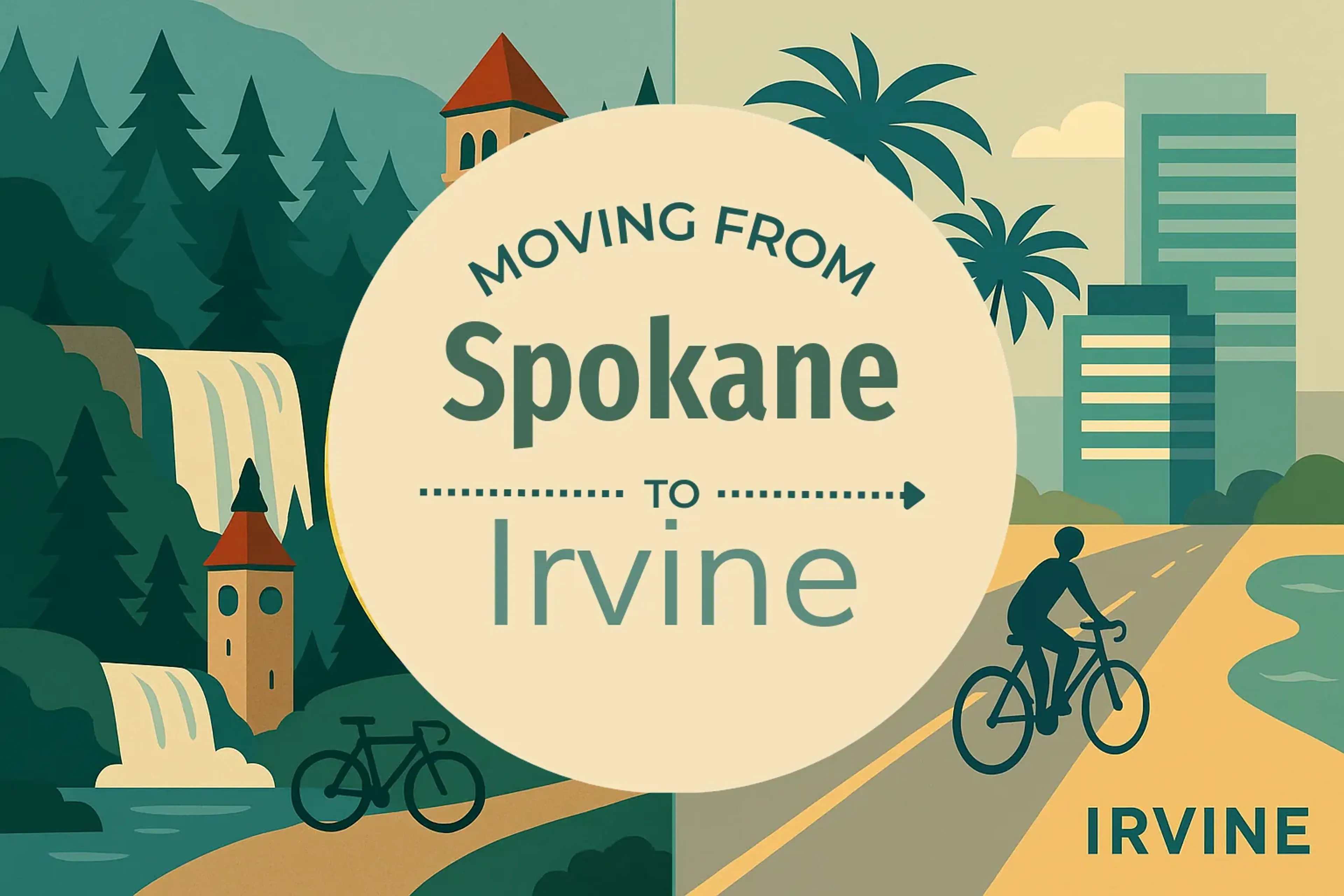 Side-by-side comparison of Spokane to Irvine moving companies