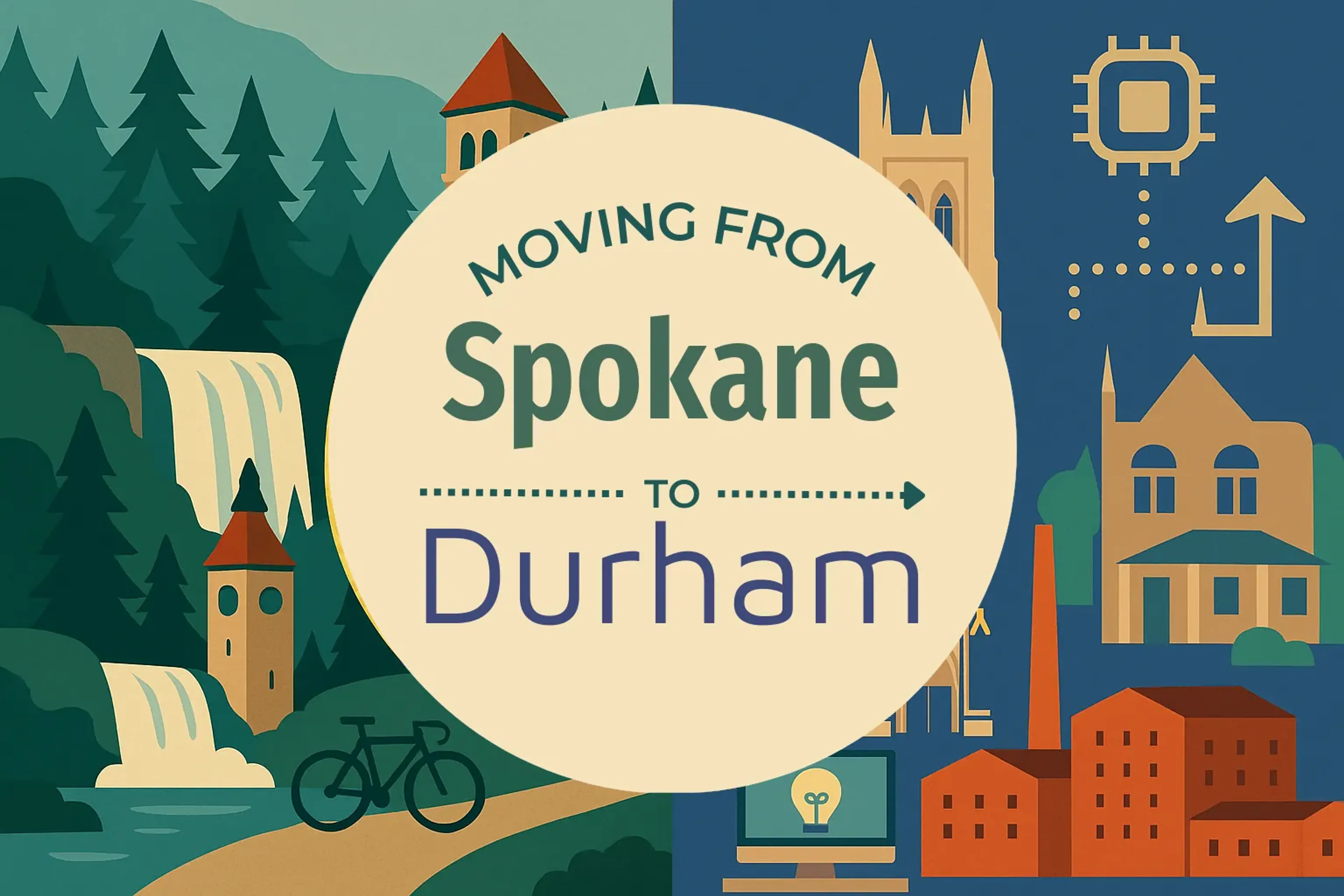 Side-by-side comparison of Spokane to Durham moving companies