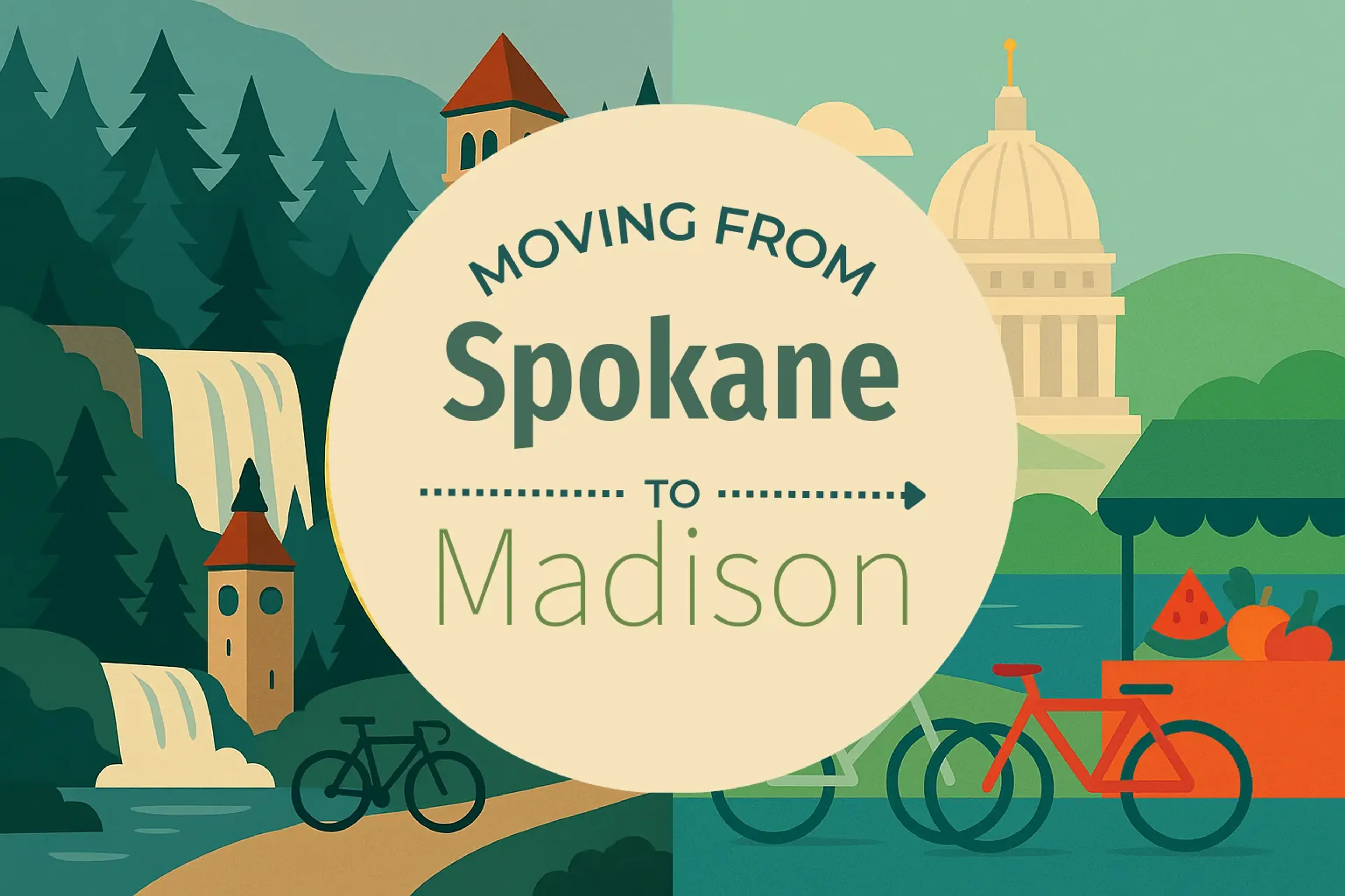 Side-by-side comparison of Spokane to Madison moving companies