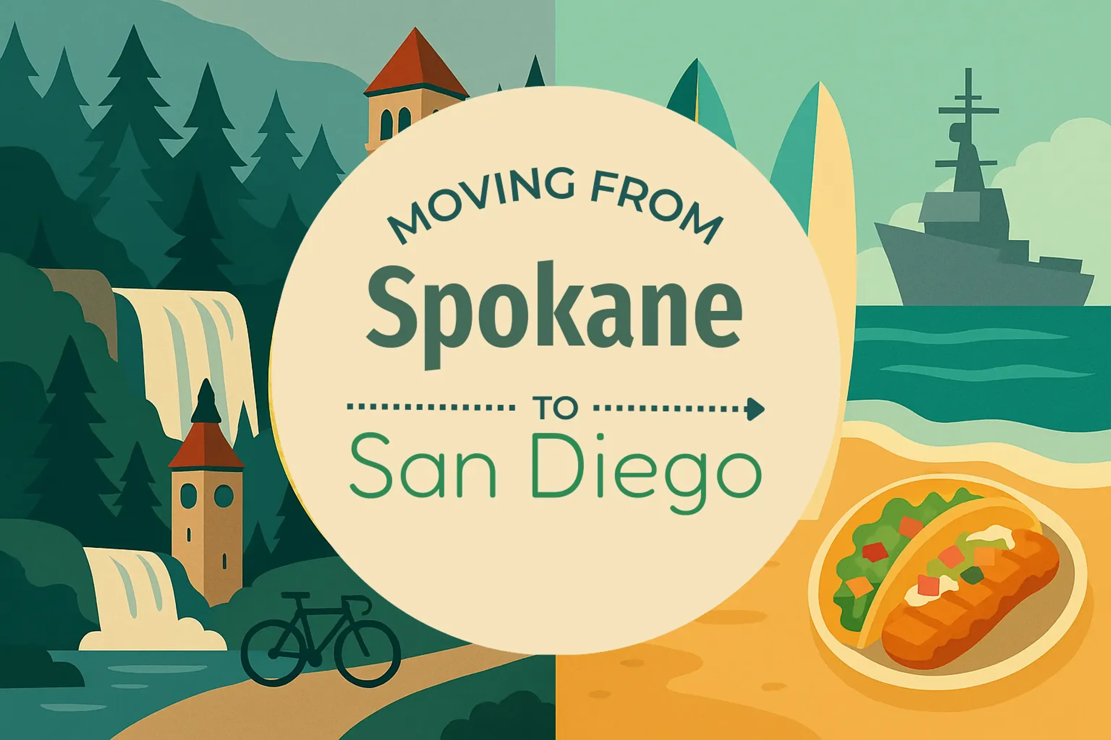 Side-by-side comparison of Spokane to San Diego moving companies