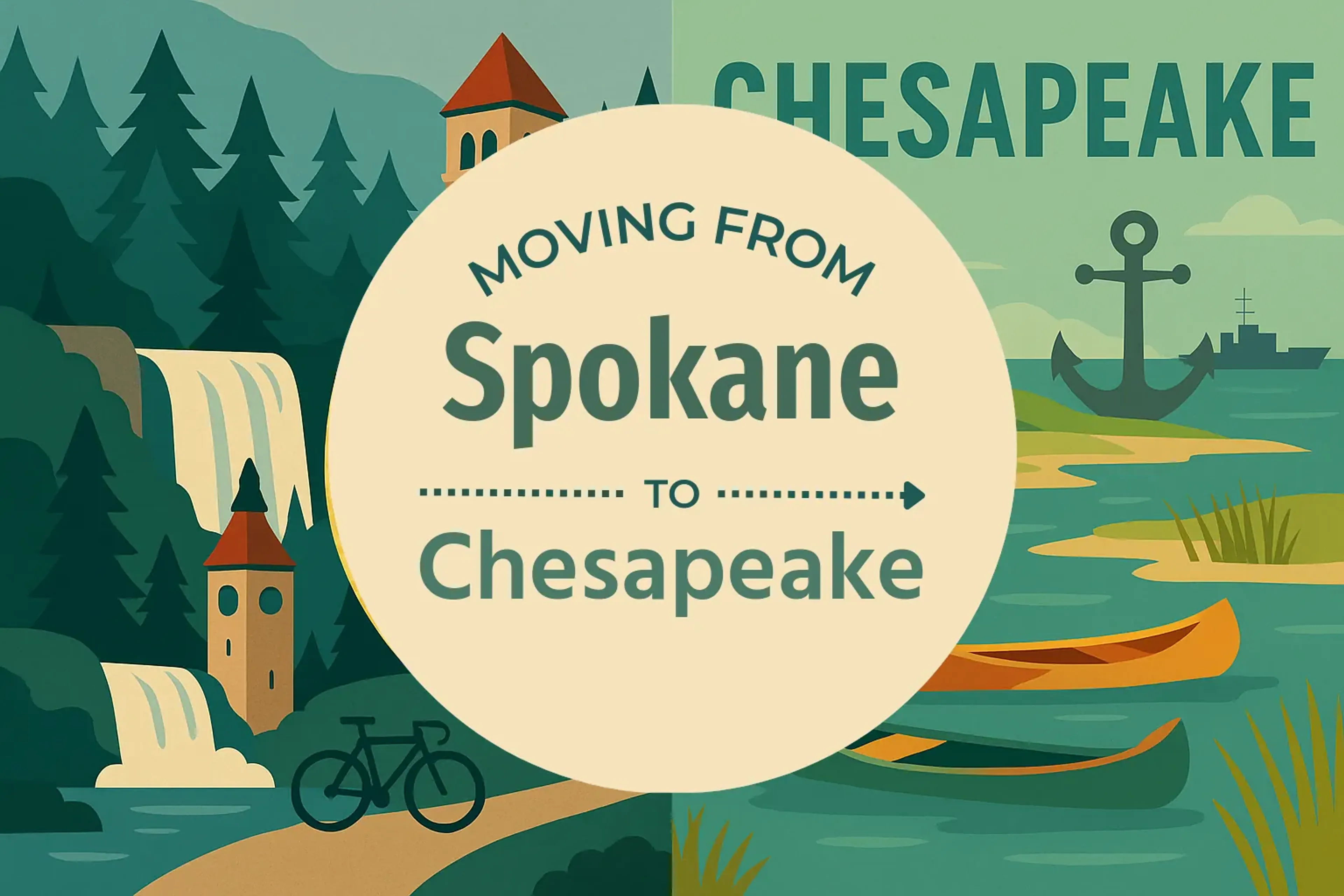 Side-by-side comparison of Spokane to Chesapeake moving companies