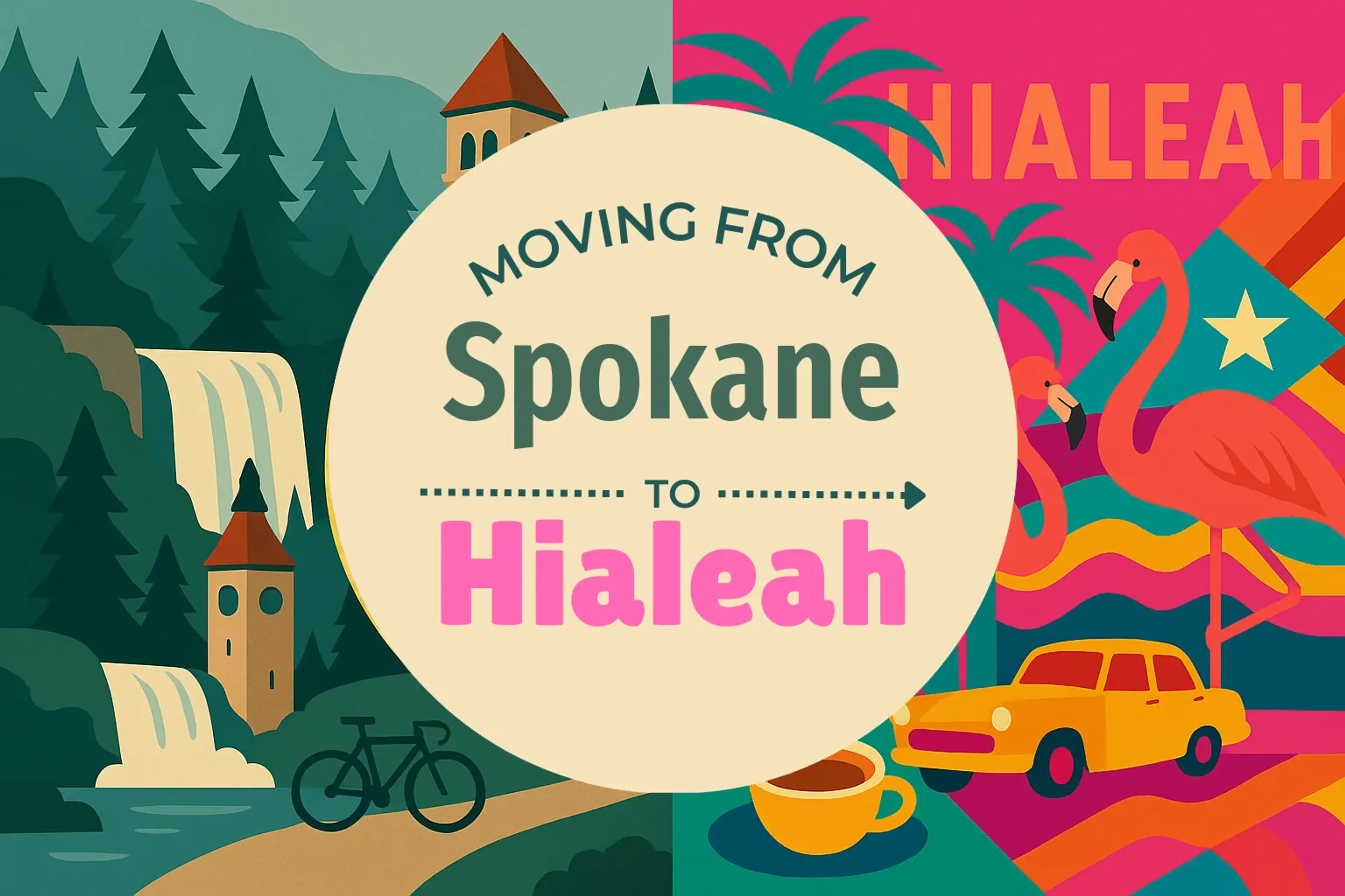 Side-by-side comparison of Spokane to Hialeah moving companies