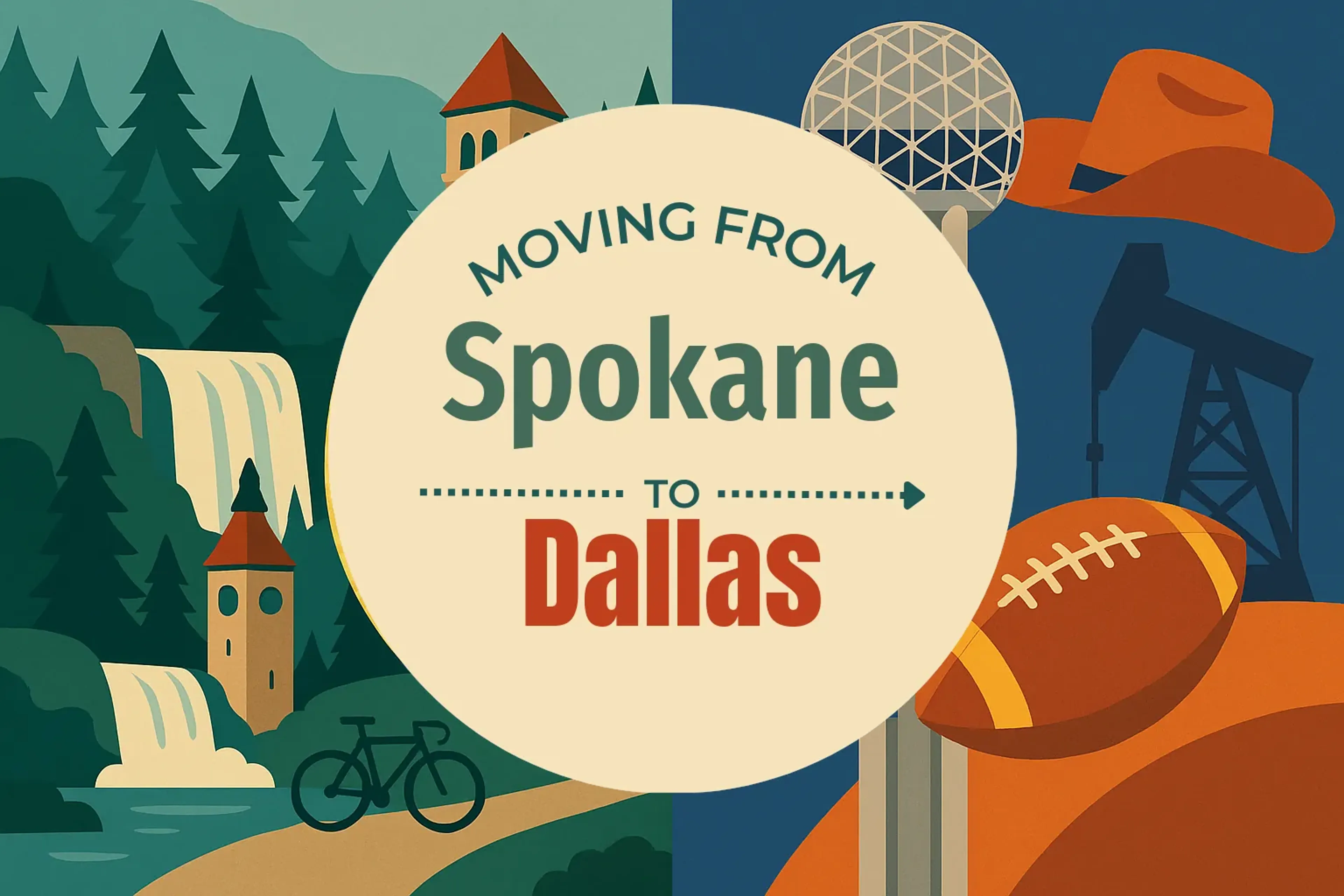 Side-by-side comparison of Spokane to Dallas moving companies