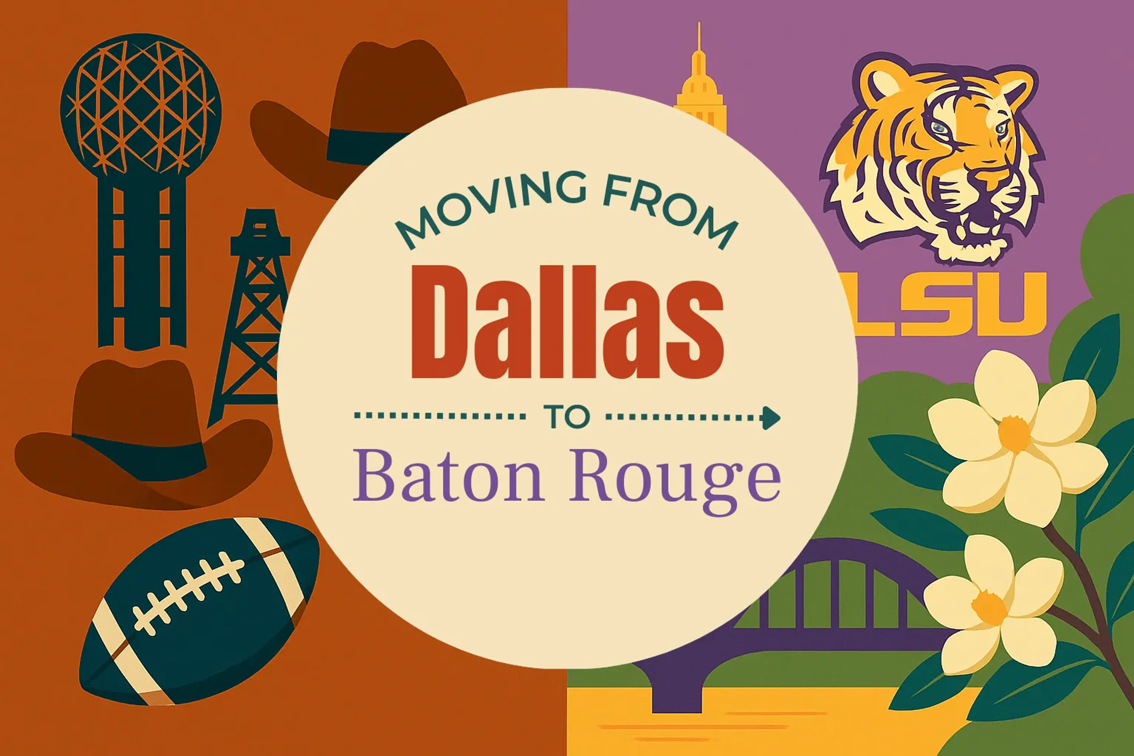 Side-by-side comparison of Dallas to Baton Rouge moving companies