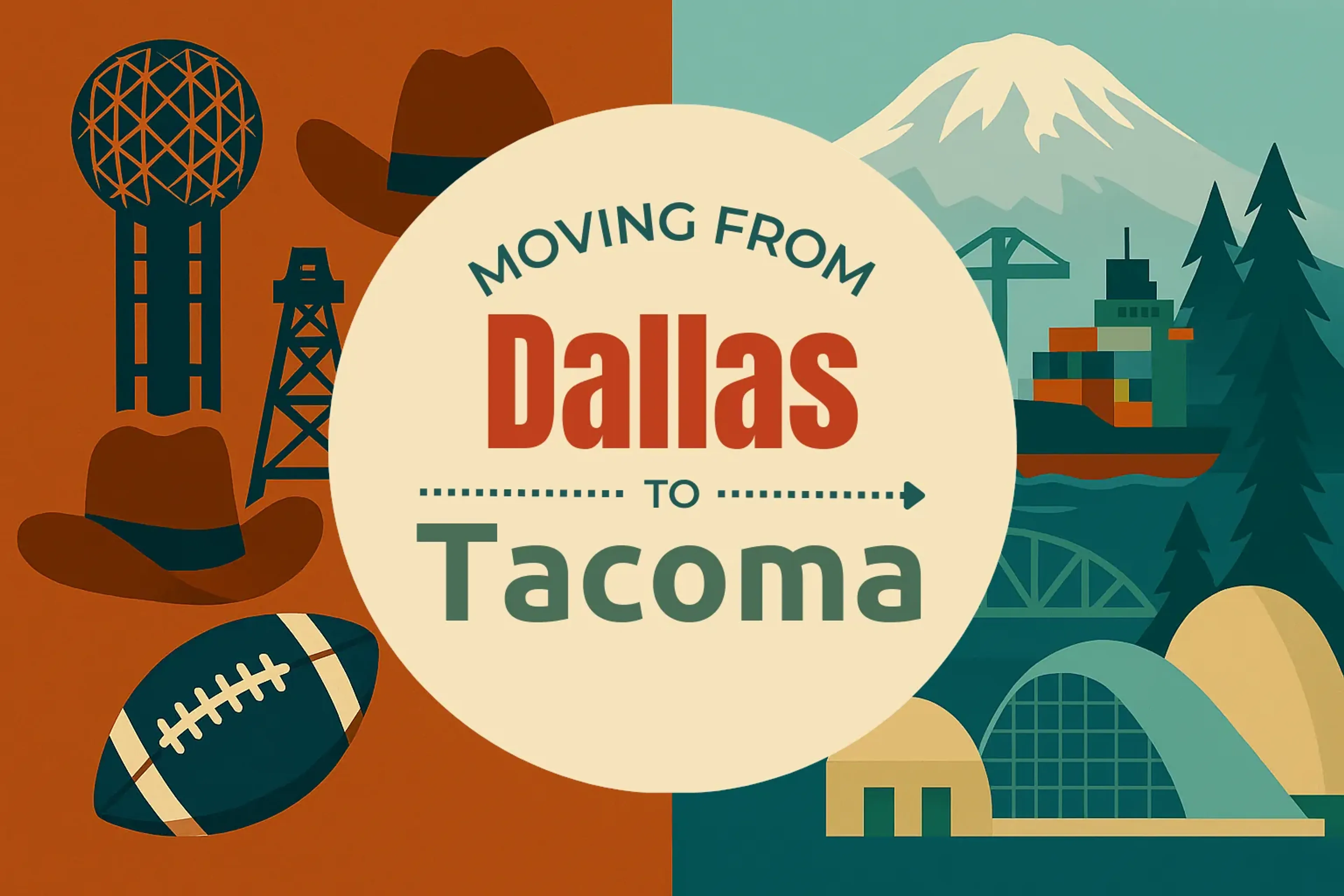Side-by-side comparison of Dallas to Tacoma moving companies