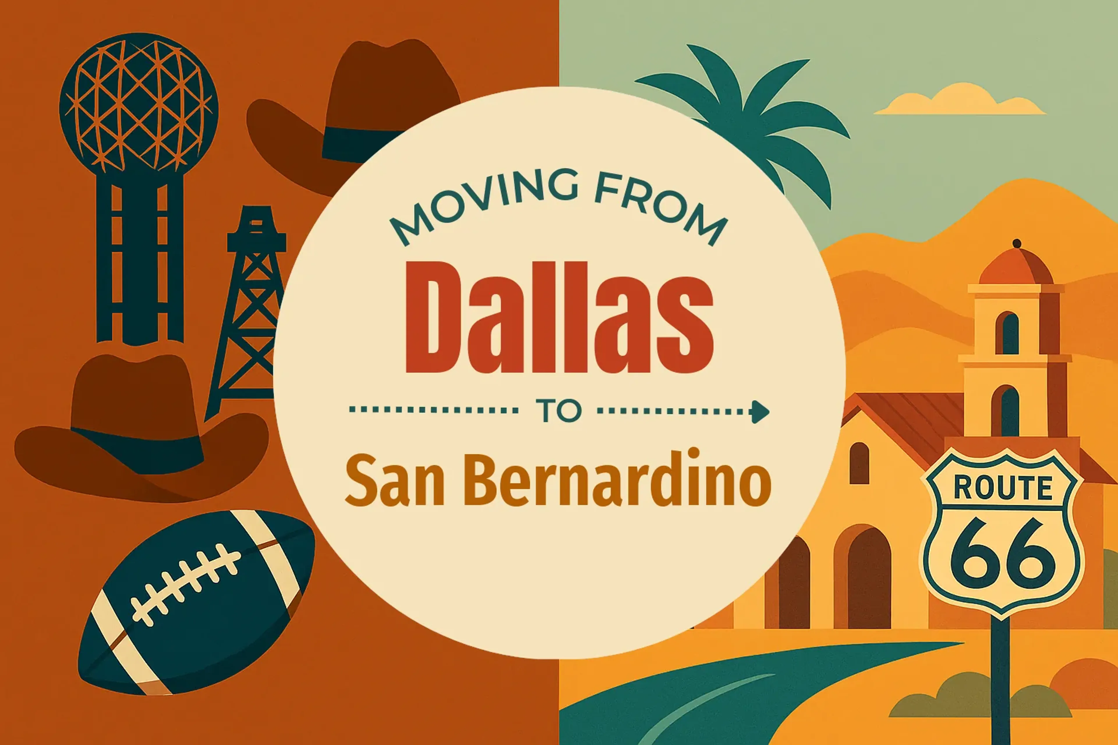 Side-by-side comparison of Dallas to San Bernardino moving companies
