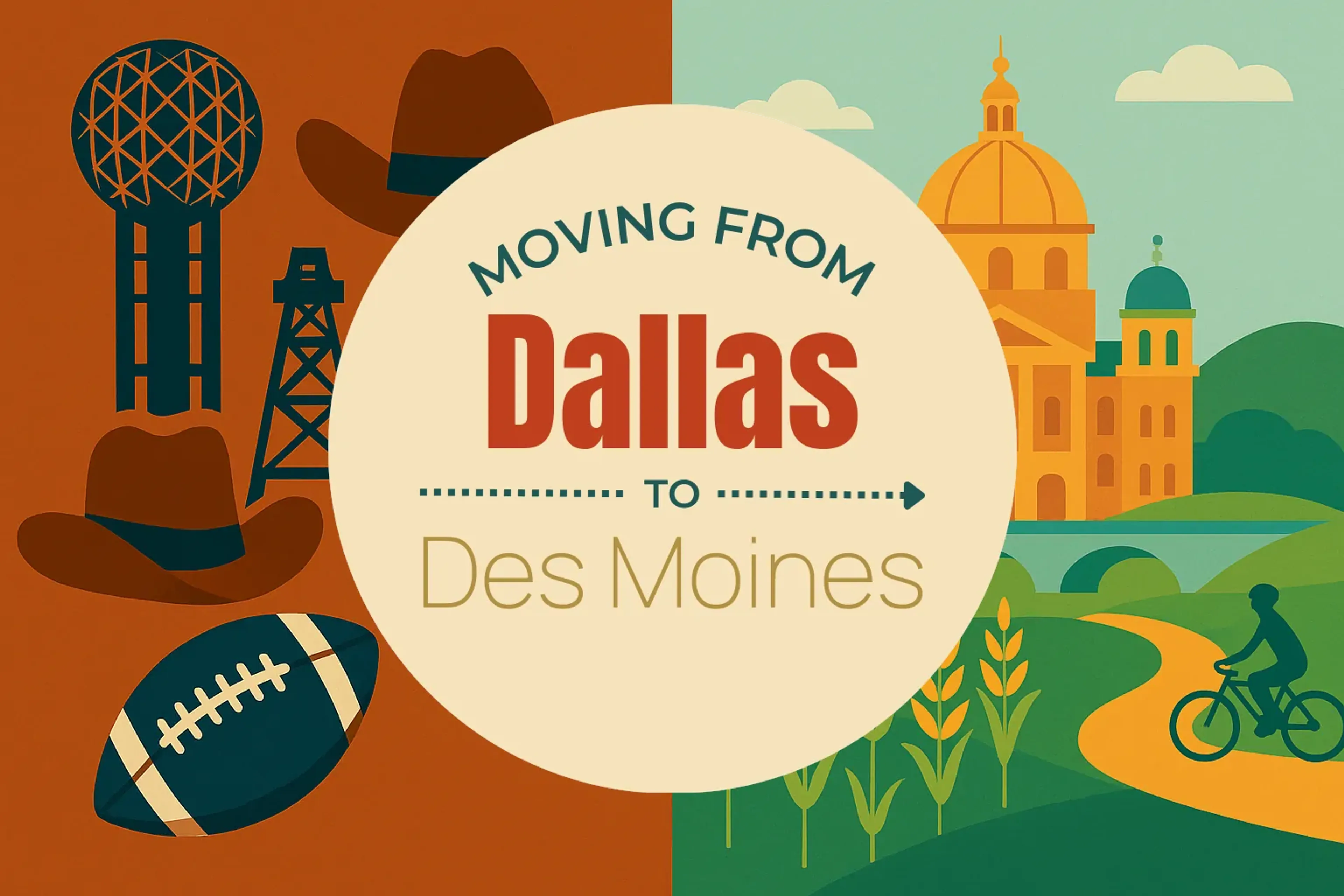 Side-by-side comparison of Dallas to Des Moines moving companies