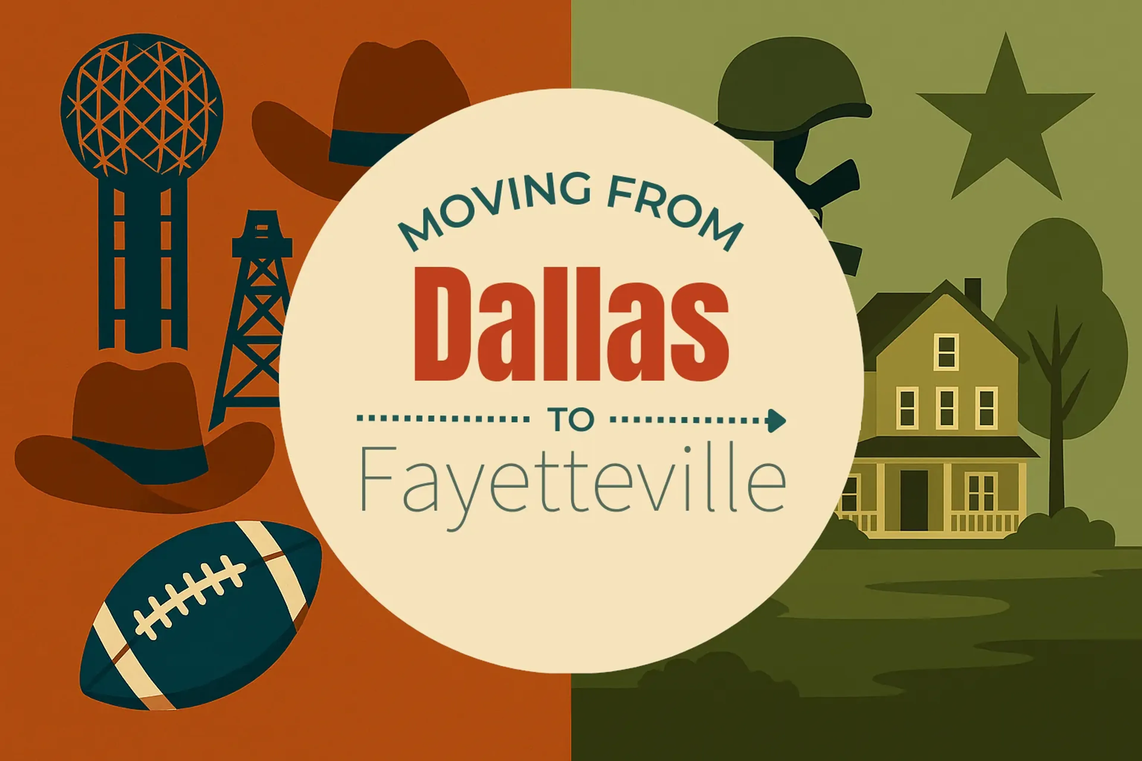 Side-by-side comparison of Dallas to Fayetteville moving companies