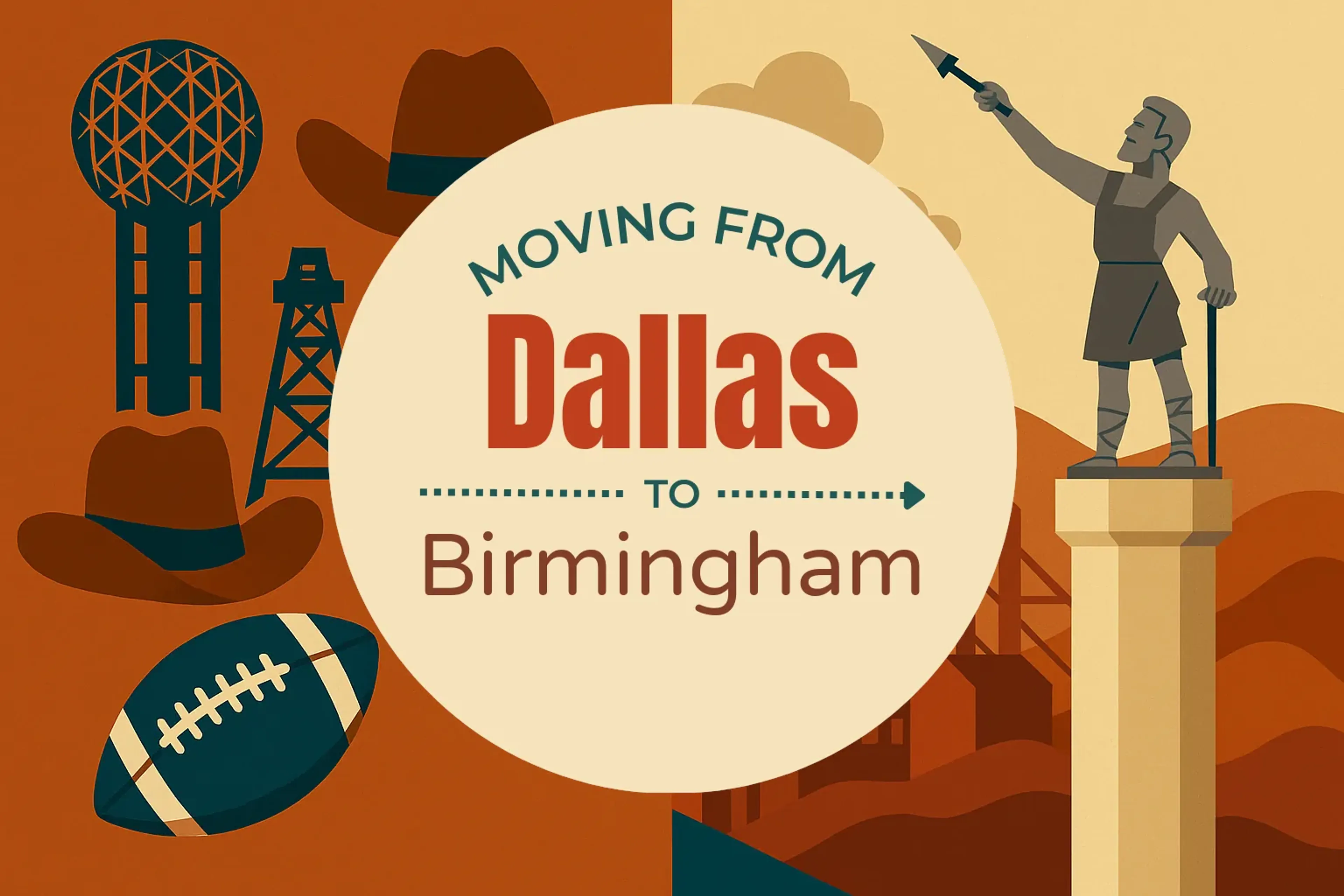 Side-by-side comparison of Dallas to Birmingham moving companies