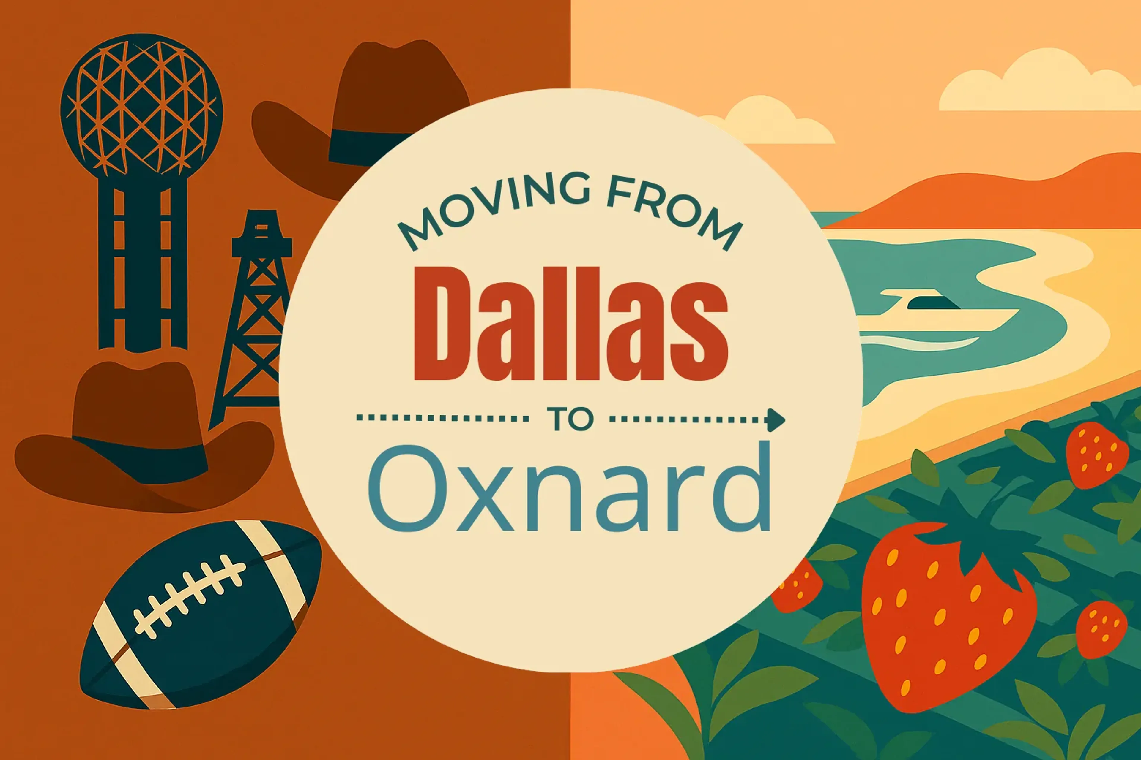 Side-by-side comparison of Dallas to Oxnard moving companies