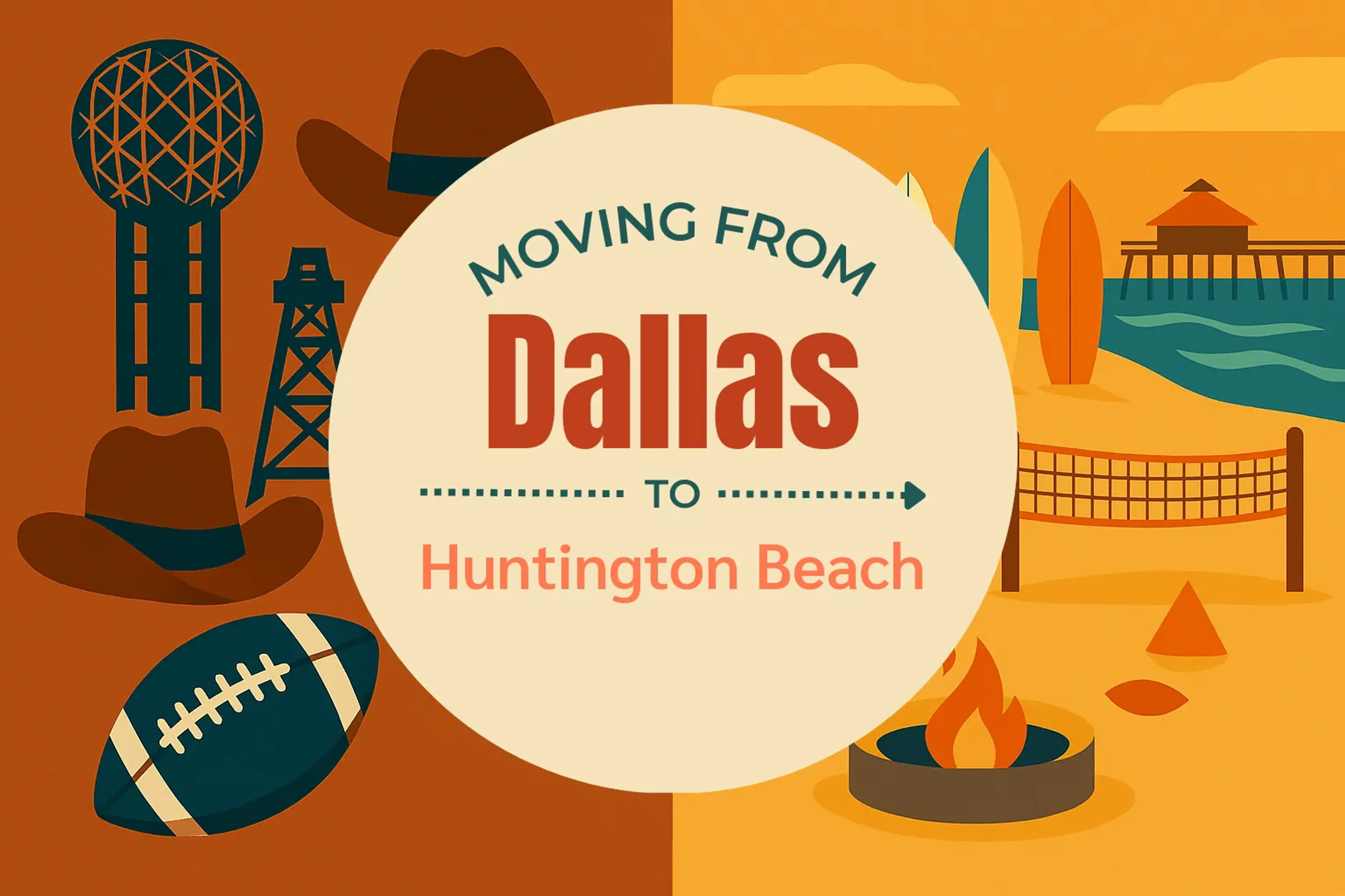 Side-by-side comparison of Dallas to Huntington Beach moving companies