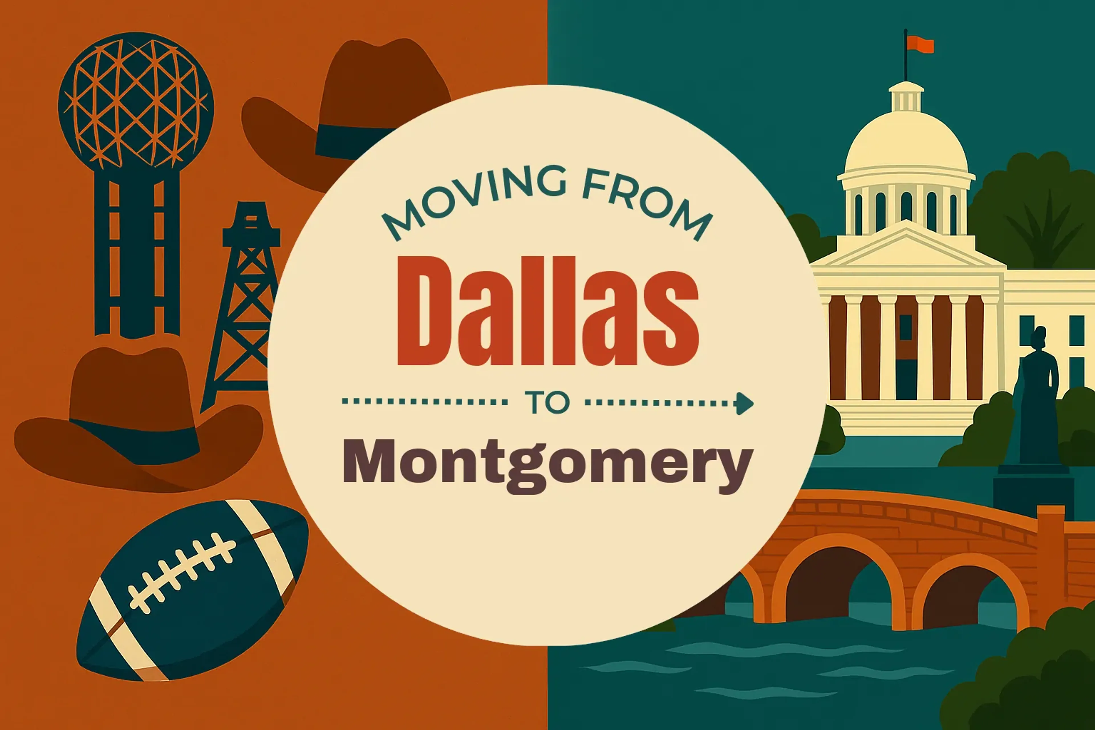 Side-by-side comparison of Dallas to Montgomery moving companies