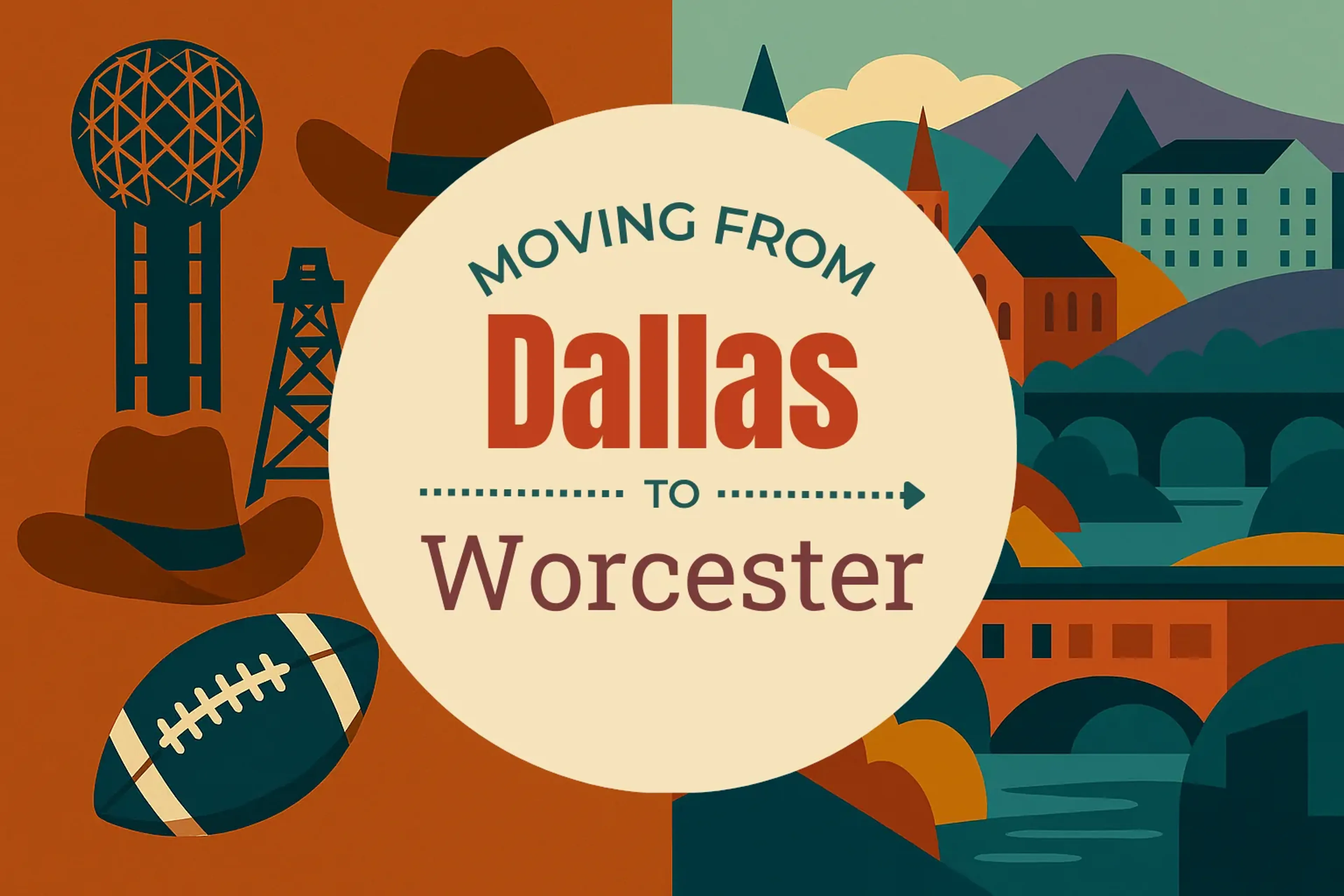 Side-by-side comparison of Dallas to Worcester moving companies