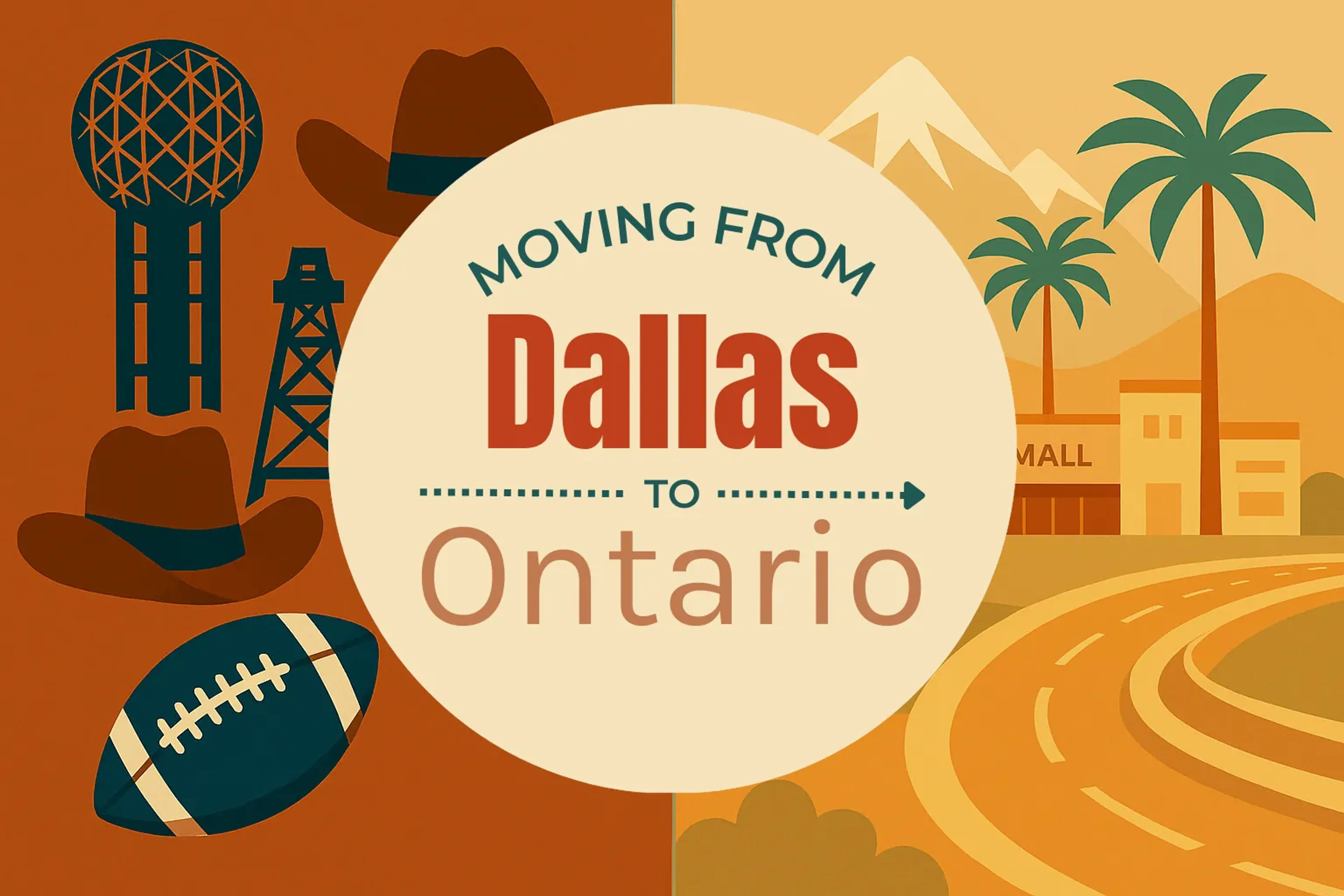Side-by-side comparison of Dallas to Ontario moving companies