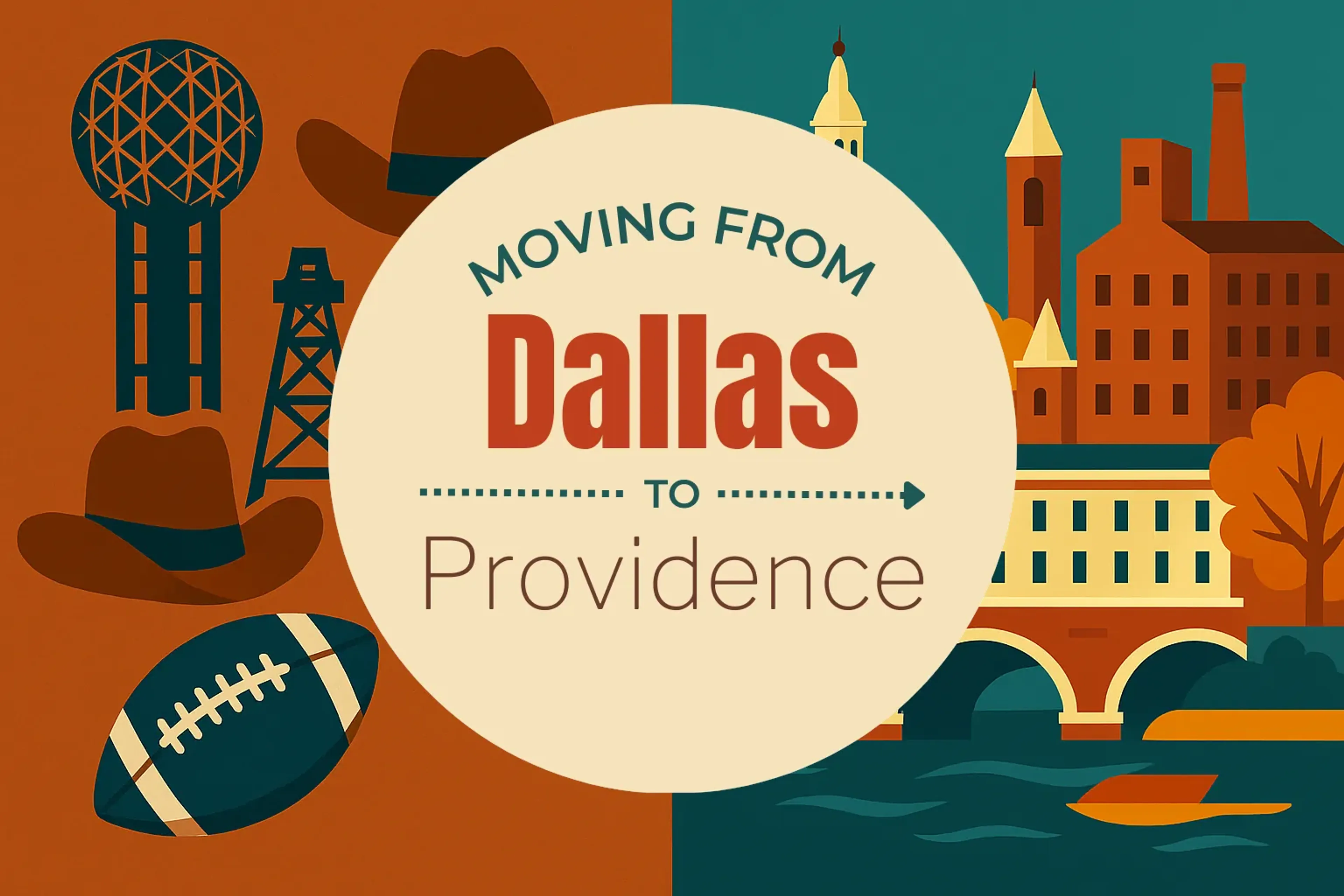 Side-by-side comparison of Dallas to Providence moving companies