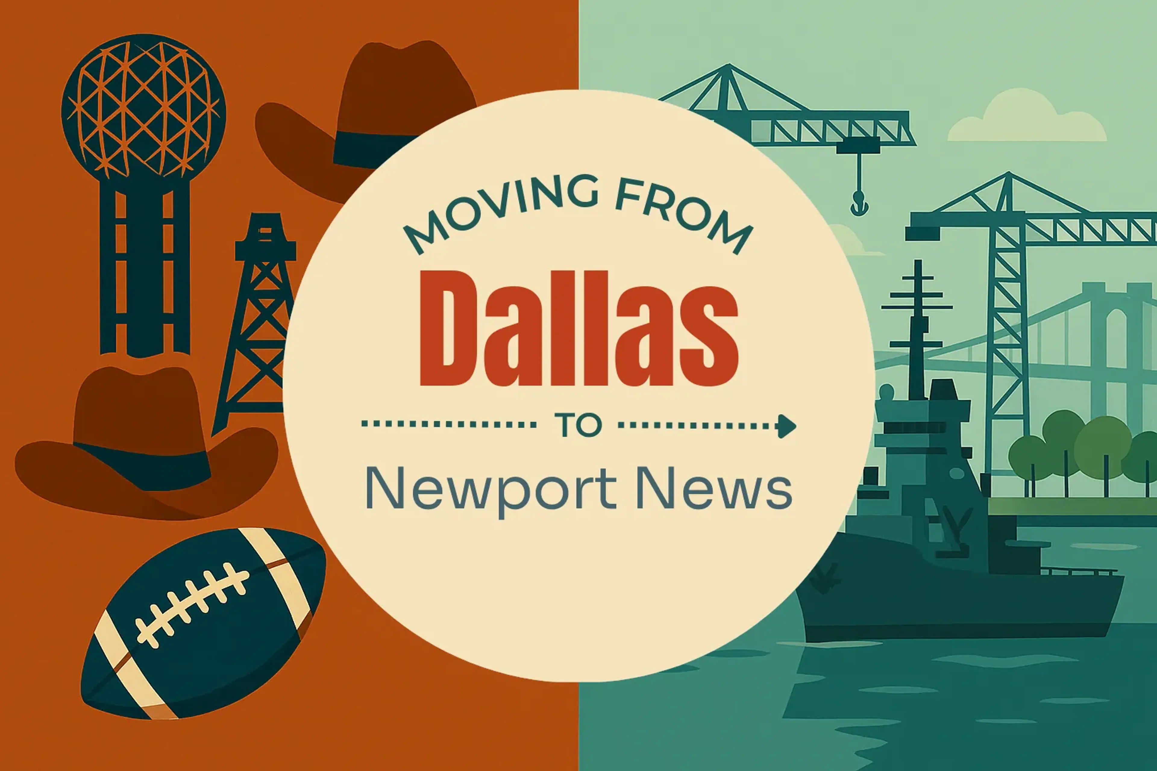 Side-by-side comparison of Dallas to Newport News moving companies
