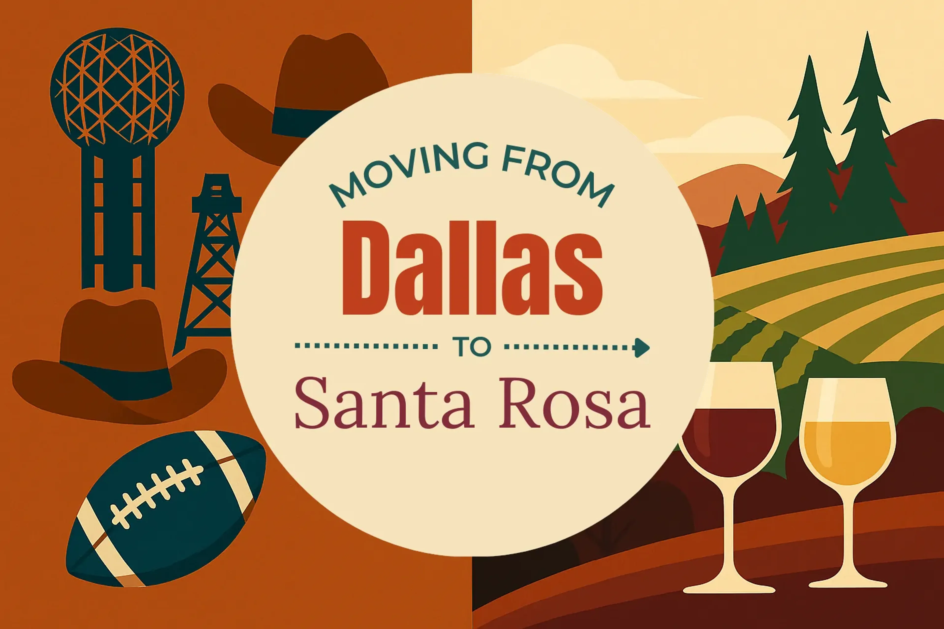 Side-by-side comparison of Dallas to Santa Rosa moving companies